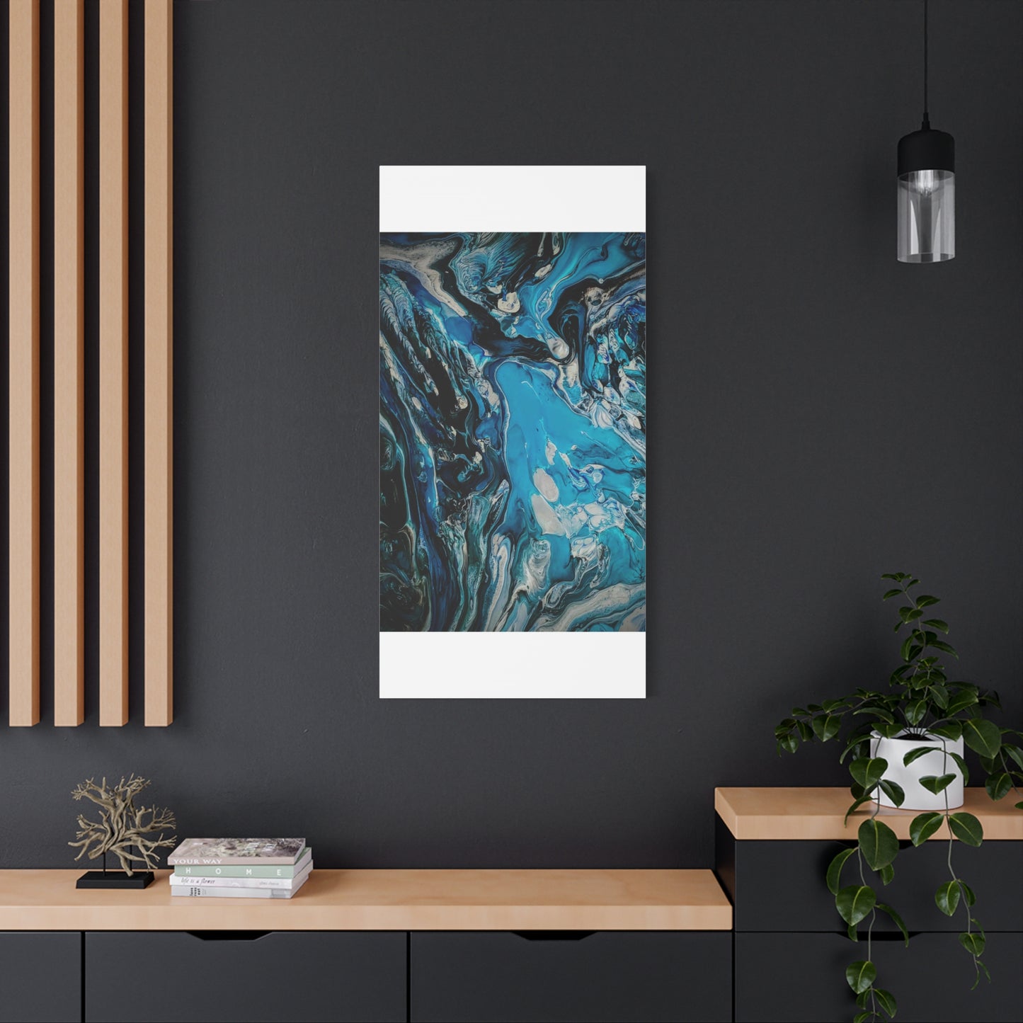 Blue Ocean Abstract Matte Canvas Print — Stretched Wall Art