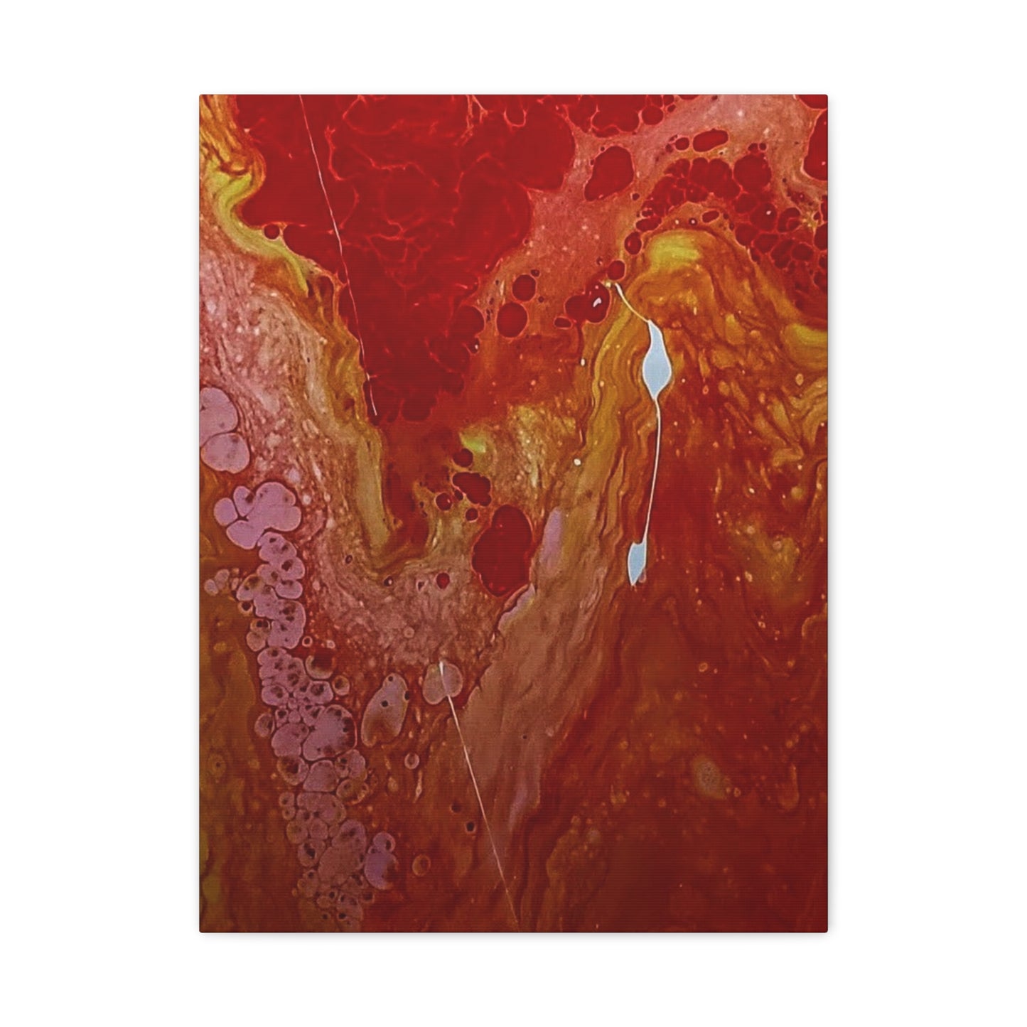 Abstract Red Fluid Art Canvas Print — Matte Stretched Wall Art