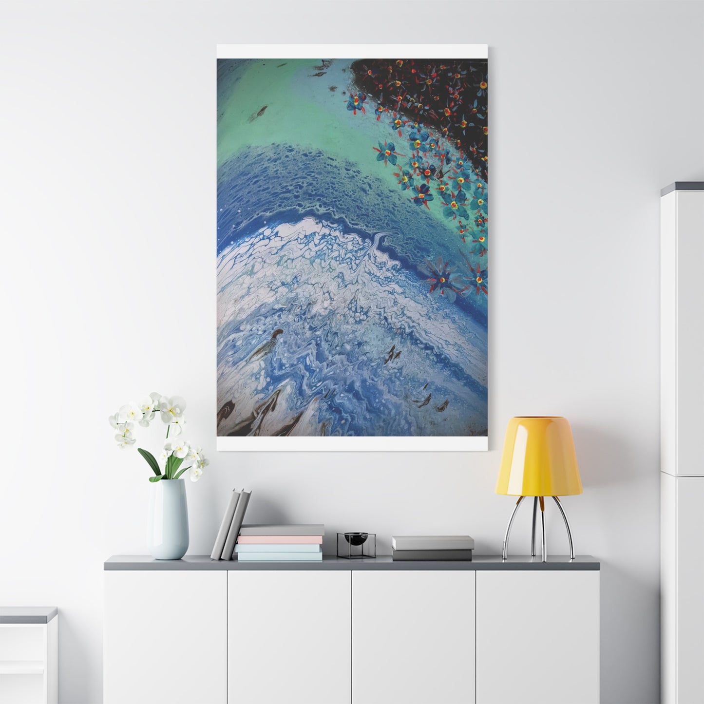 floetrol&flowers - Abstract Matte Canvas Print — Floral Accents Stretched Wall Art