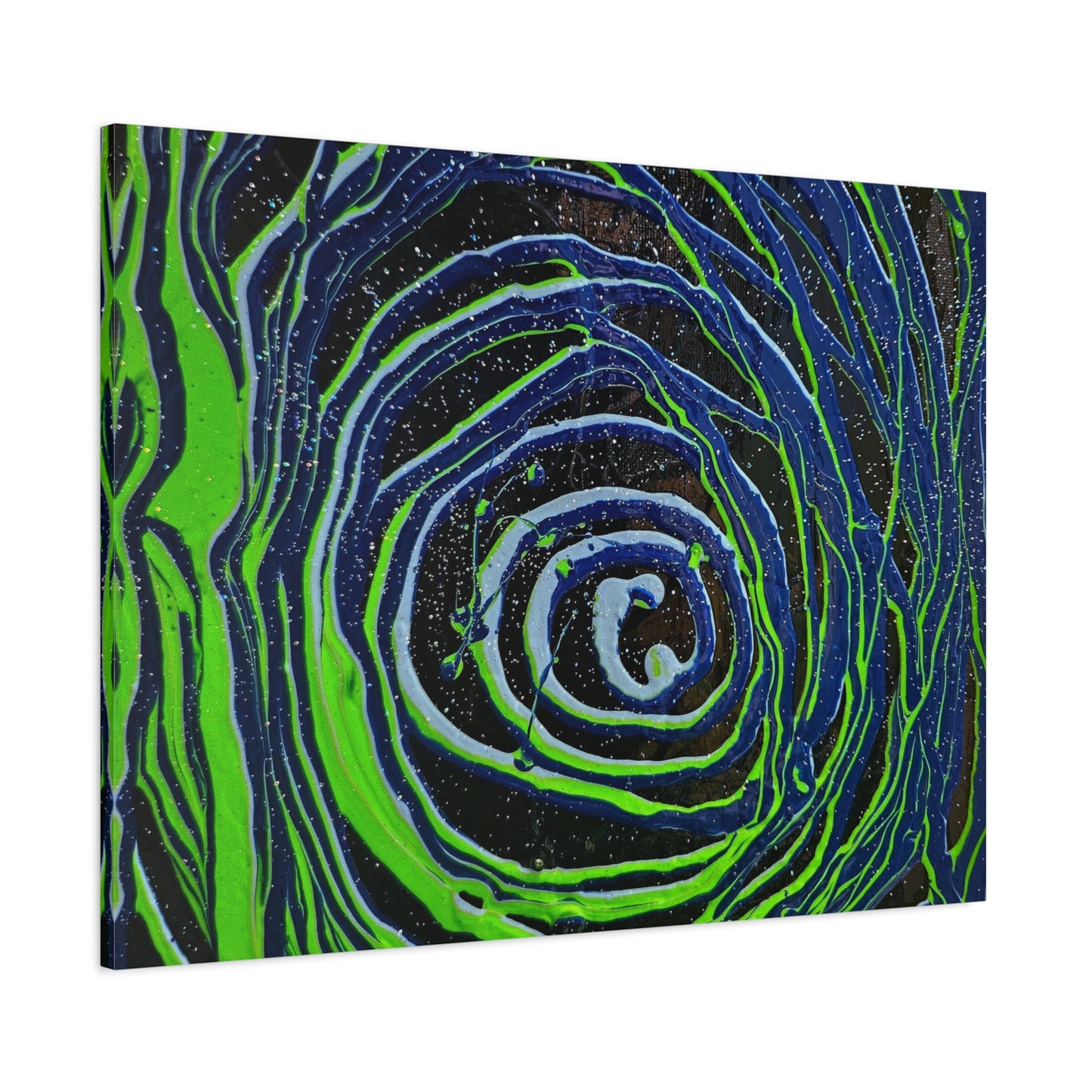 Abstract Green Swirl Matte Canvas Art — Stretched 1.25" Wall Décor