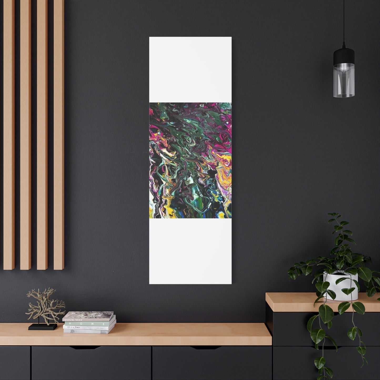 chaos in the garden - Abstract Fluid Art Matte Canvas Print - Colorful Swirl Wall Art
