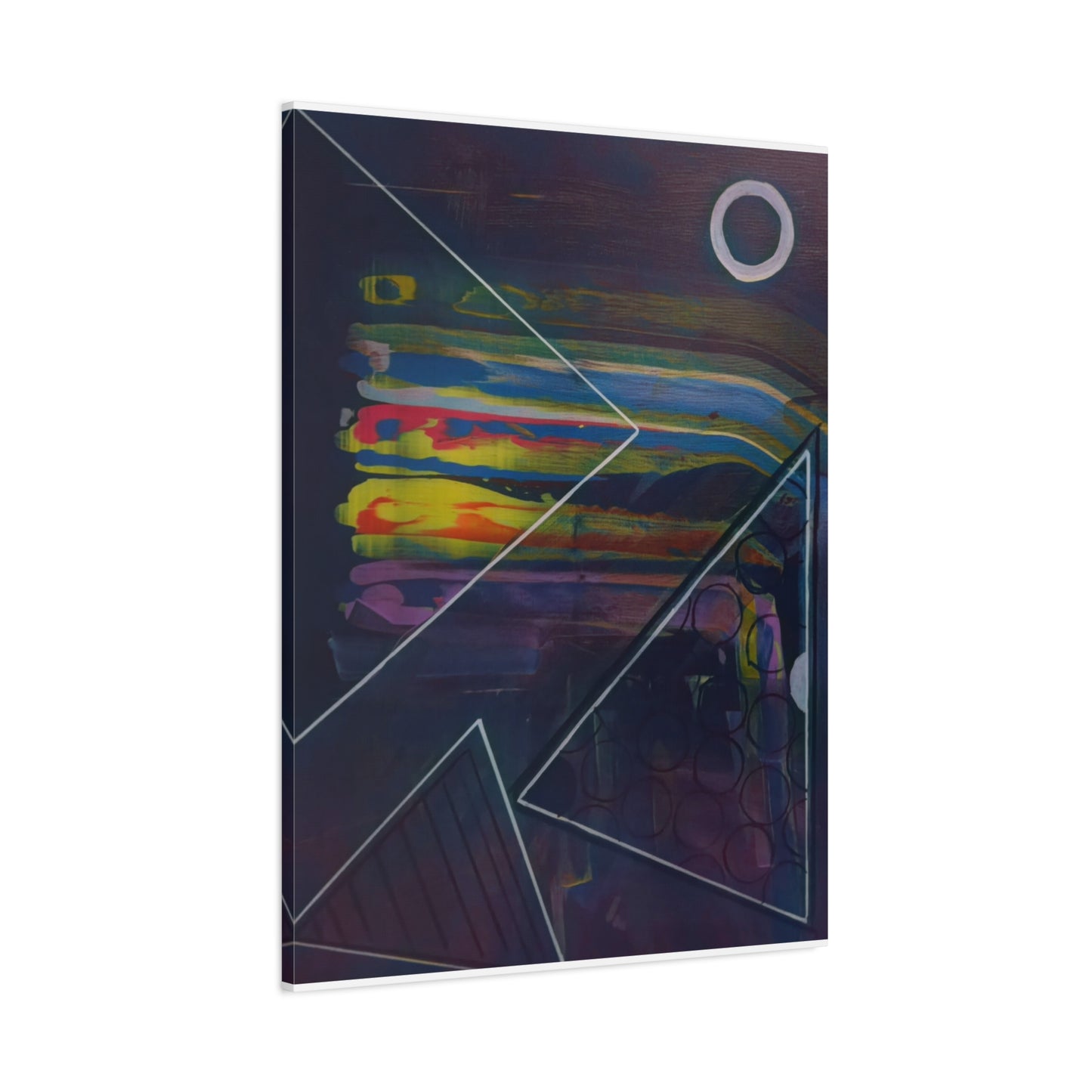 Abstract Geometric Canvas Art - 2025 astronomy – Colorful Drip Triangle Stretched Canvas