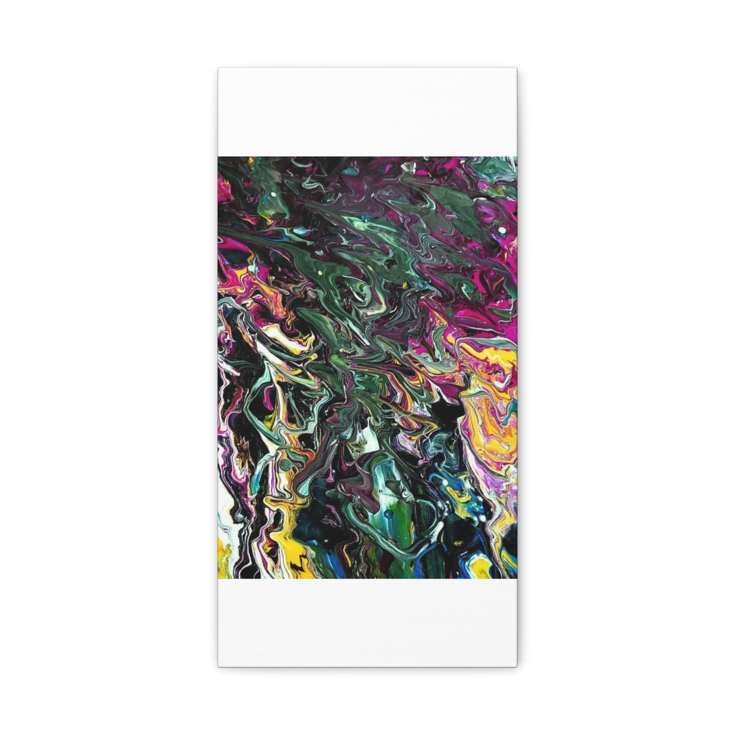 chaos in the garden - Abstract Fluid Art Matte Canvas Print - Colorful Swirl Wall Art