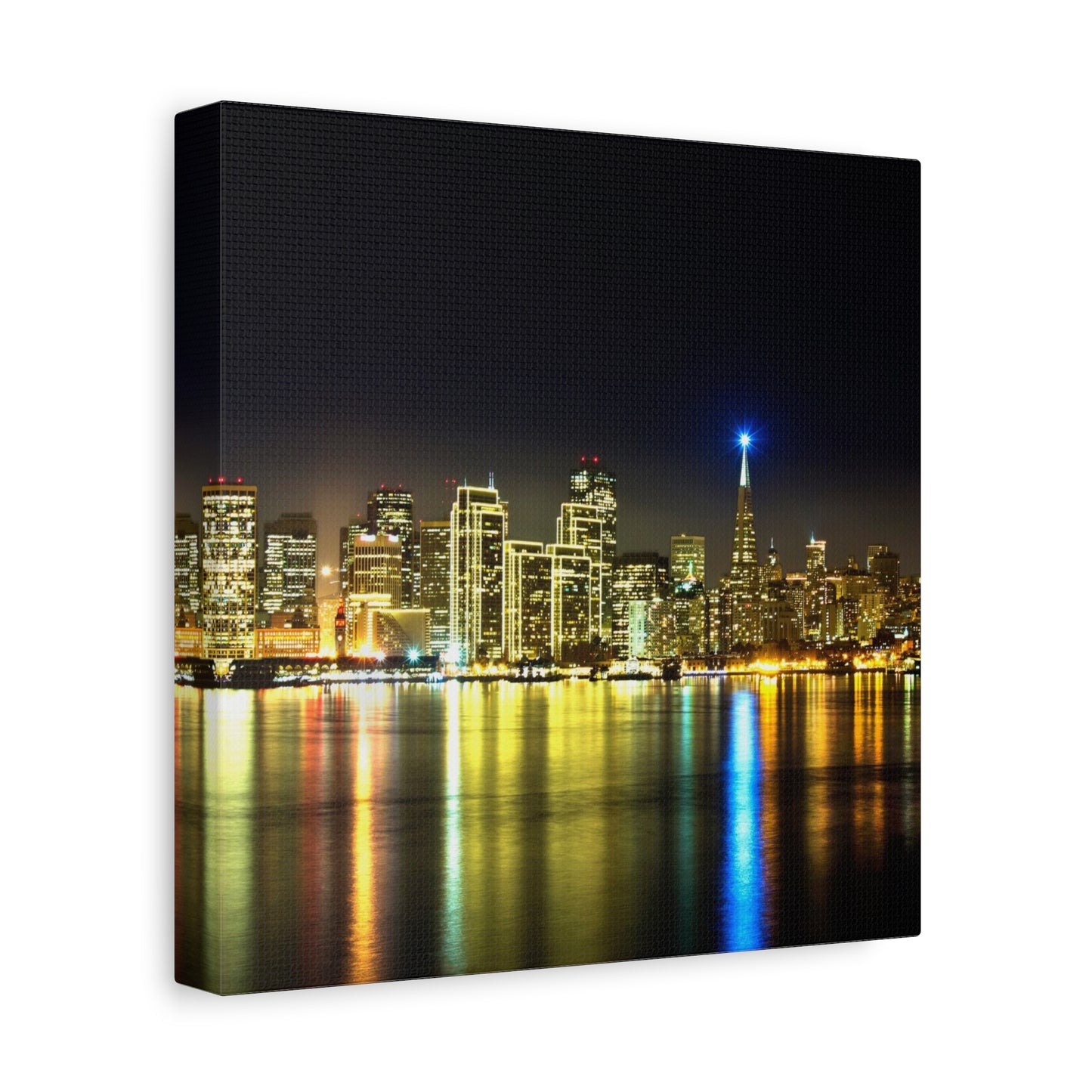 San Francisco Night Skyline Matte Canvas Print — Stretched 1.25"