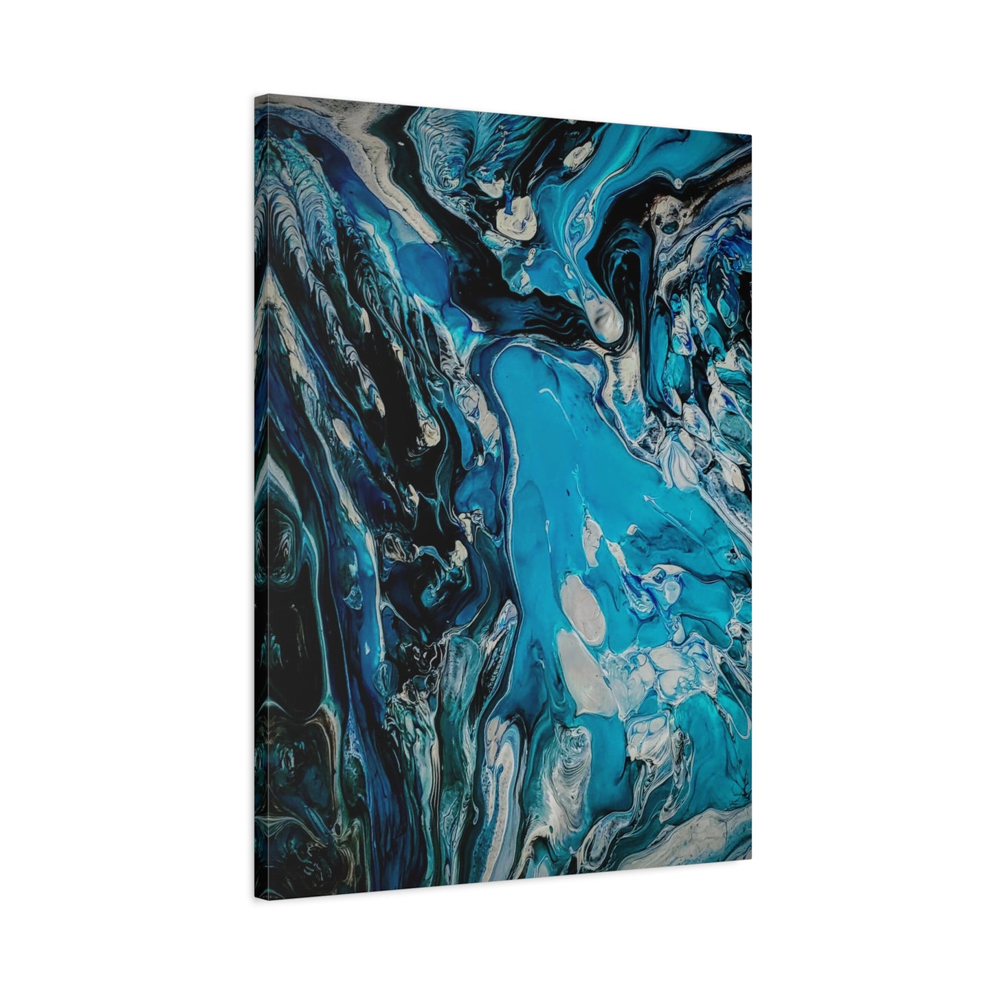 Blue Ocean Abstract Matte Canvas Print — Stretched Wall Art