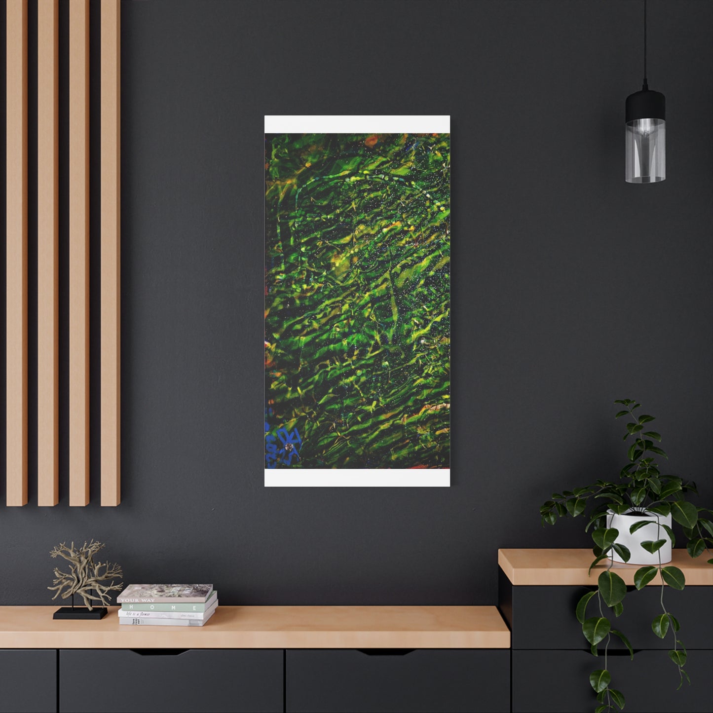 Confessions - Abstract Green Texture Canvas - Matte Stretched Wall Art