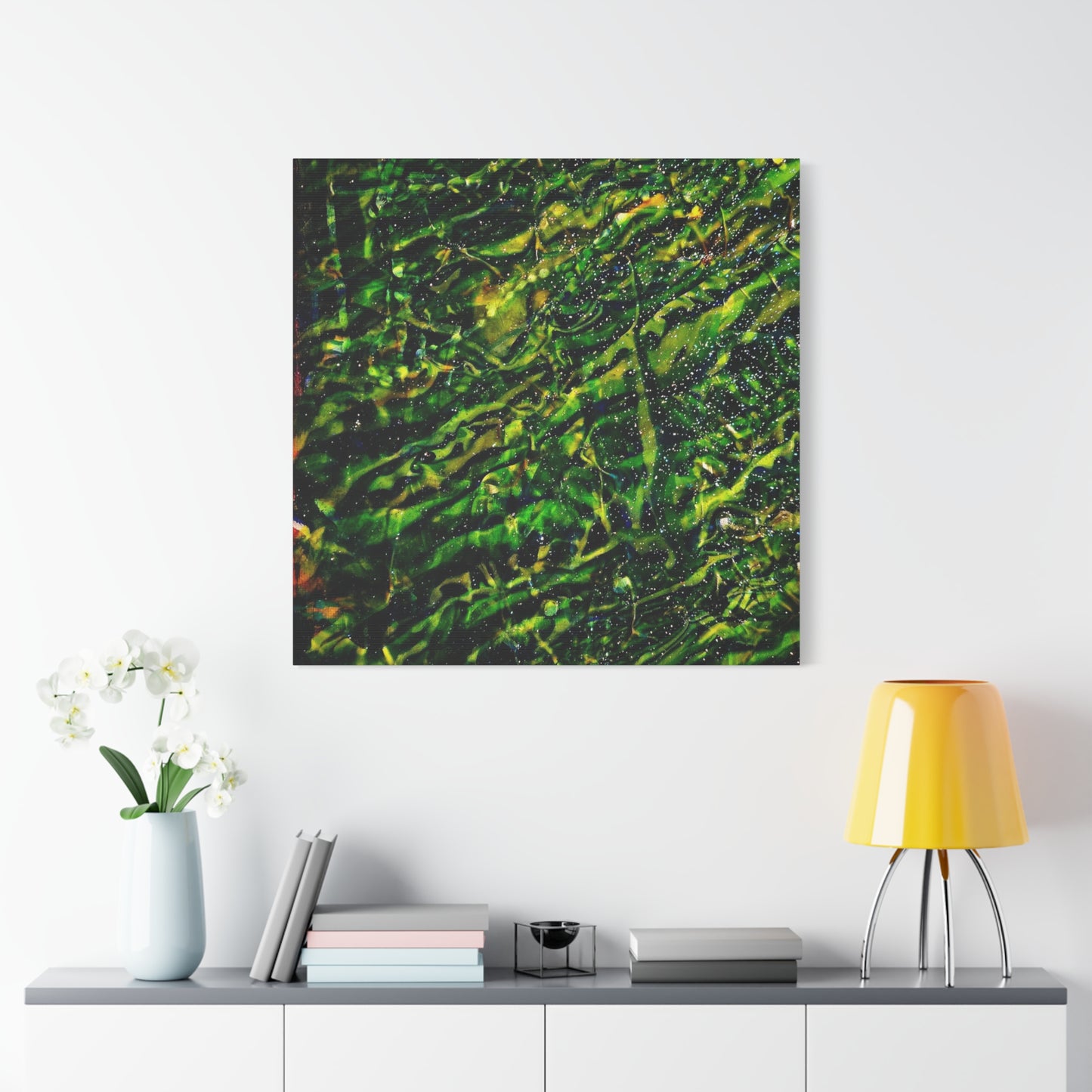 Confessions - Abstract Green Texture Canvas - Matte Stretched Wall Art