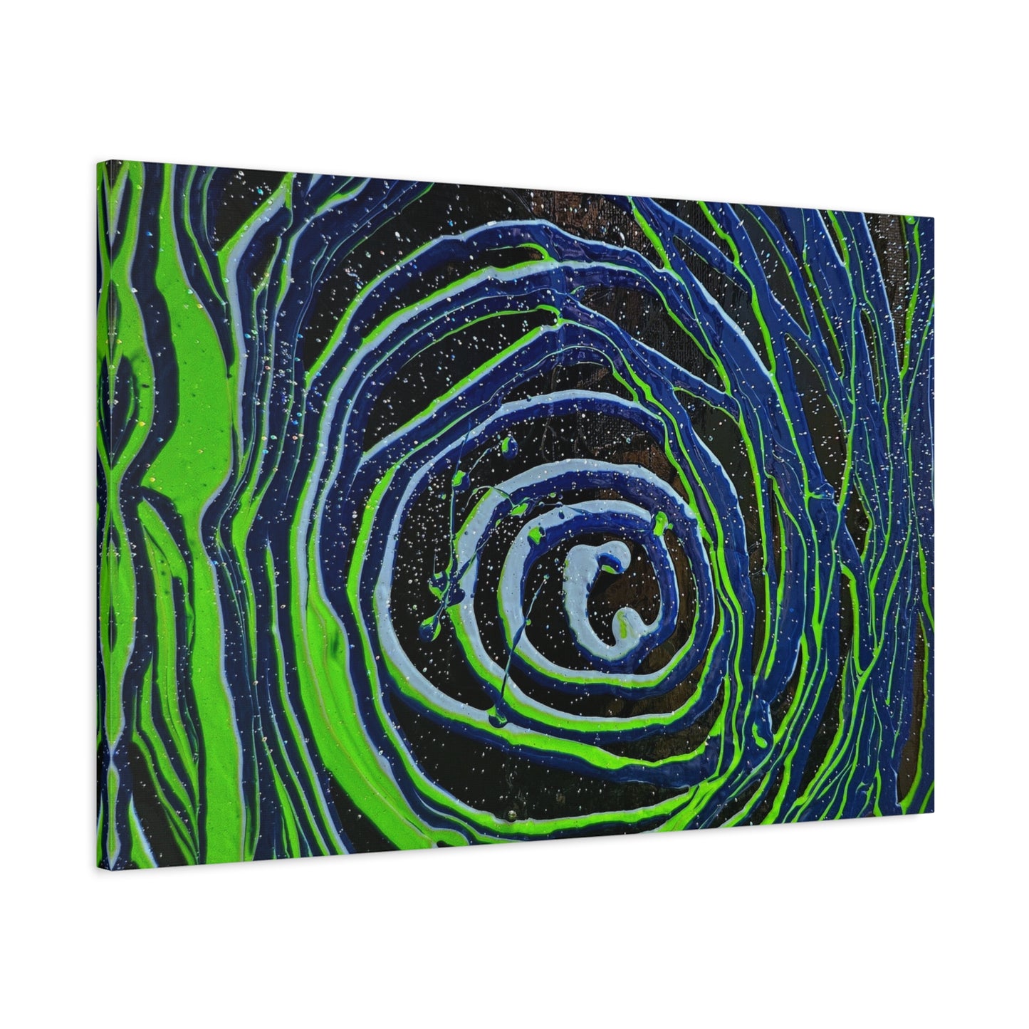 Abstract Green Swirl Matte Canvas Art — Stretched 1.25" Wall Décor