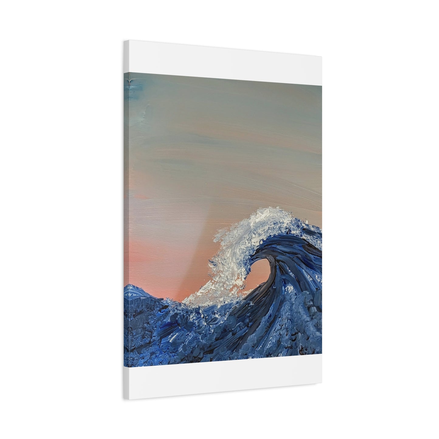 California_Coast - Ocean Wave Canvas Art — Blue Wave Seascape Matte Stretched Canvas