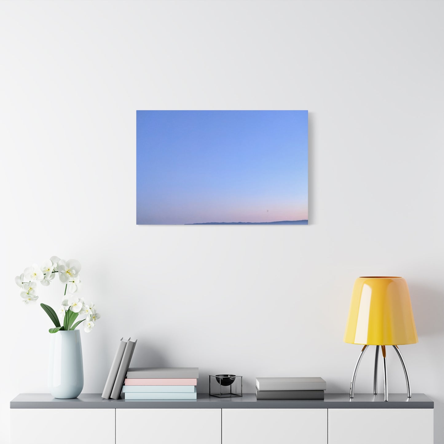 Serene Blue Horizon Matte Canvas Print — Stretched Wall Art