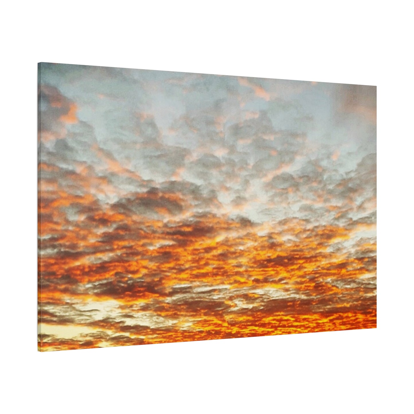 Sunset Sky Canvas Print — Orange Cloudscape Matte Stretched Wall Art