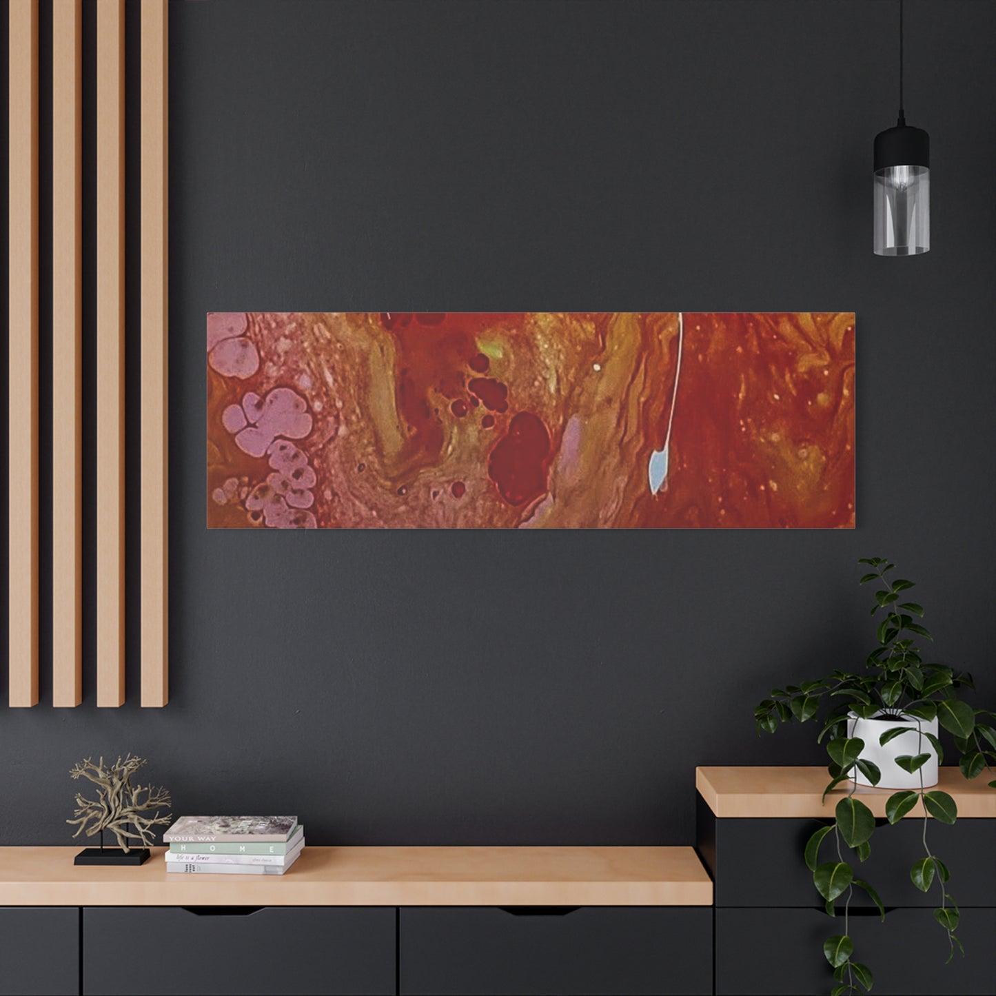 Abstract Red Fluid Art Canvas Print — Matte Stretched Wall Art