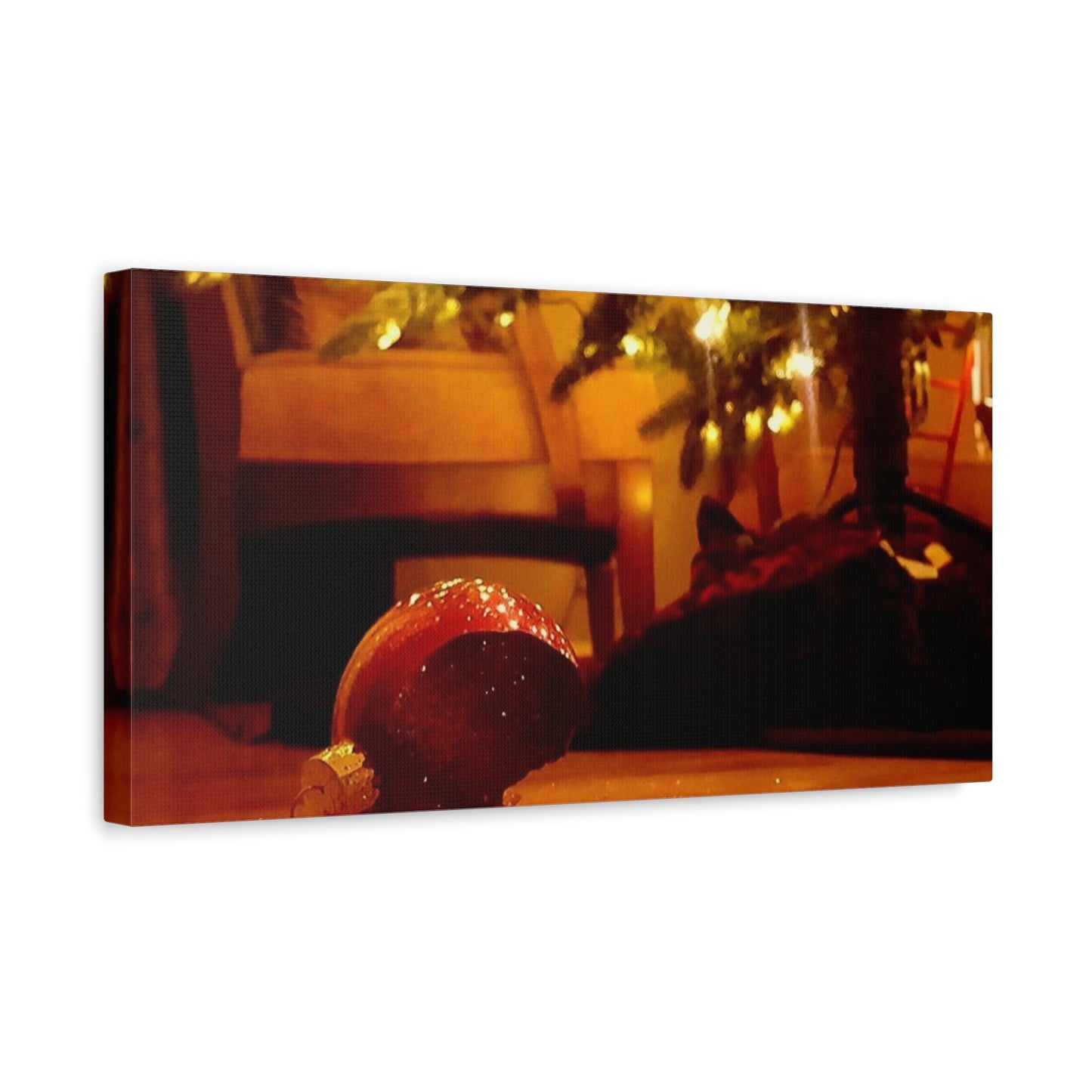 Christmas Tree Ornament Photo Canvas – Cozy Holiday Still Life Wall Art