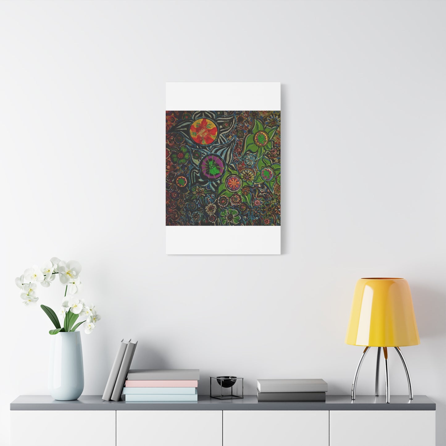 Urban_gardening-03 - Psychedelic Floral Canvas Print — Vibrant Abstract Garden Wall Art