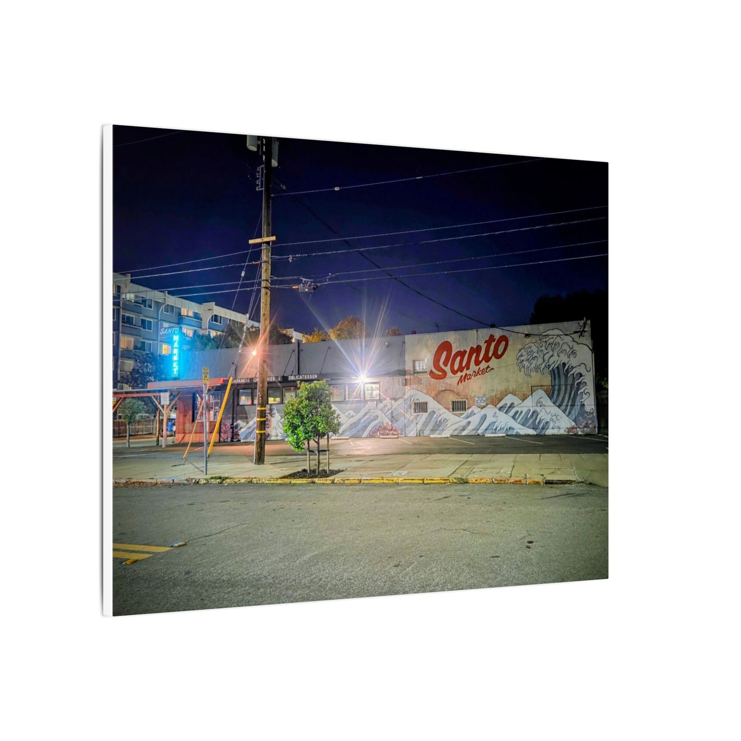 Santo Market Mural (7th&taylor)— Nighttime Urban Wall Art