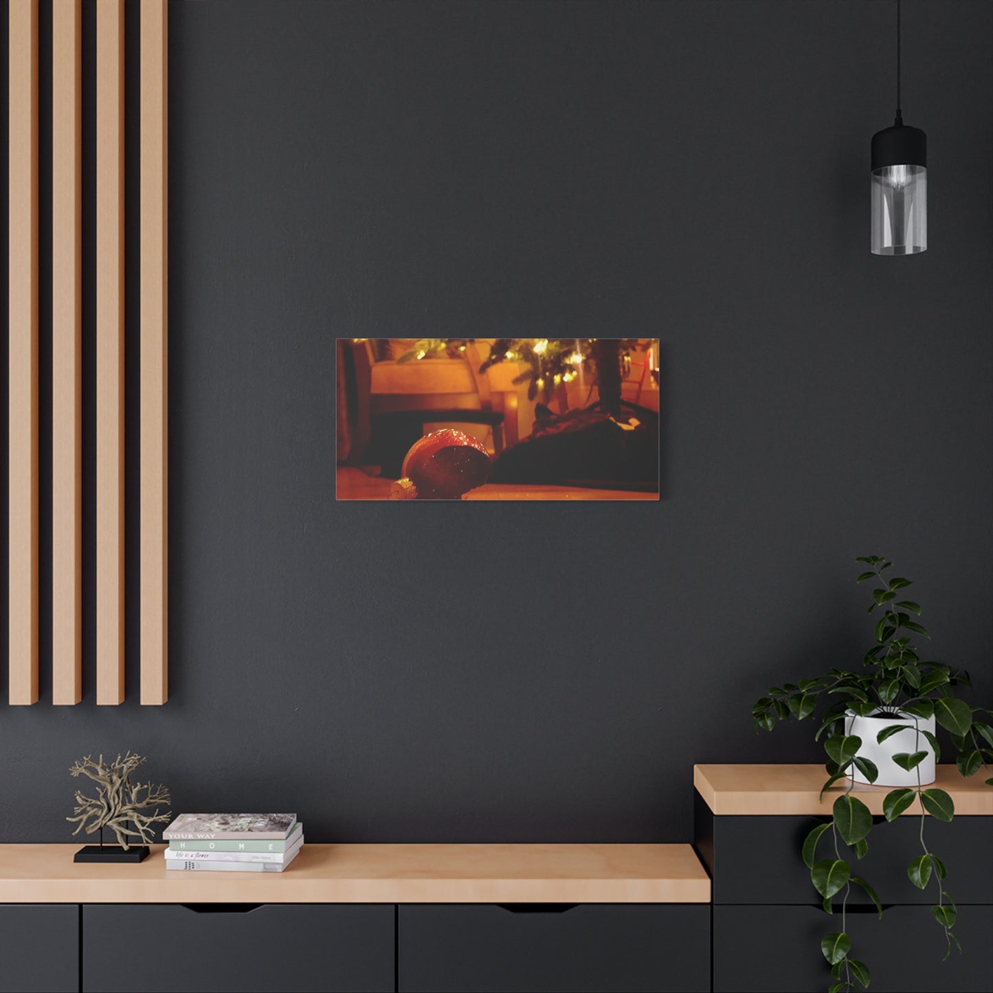 Christmas Tree Ornament Photo Canvas – Cozy Holiday Still Life Wall Art