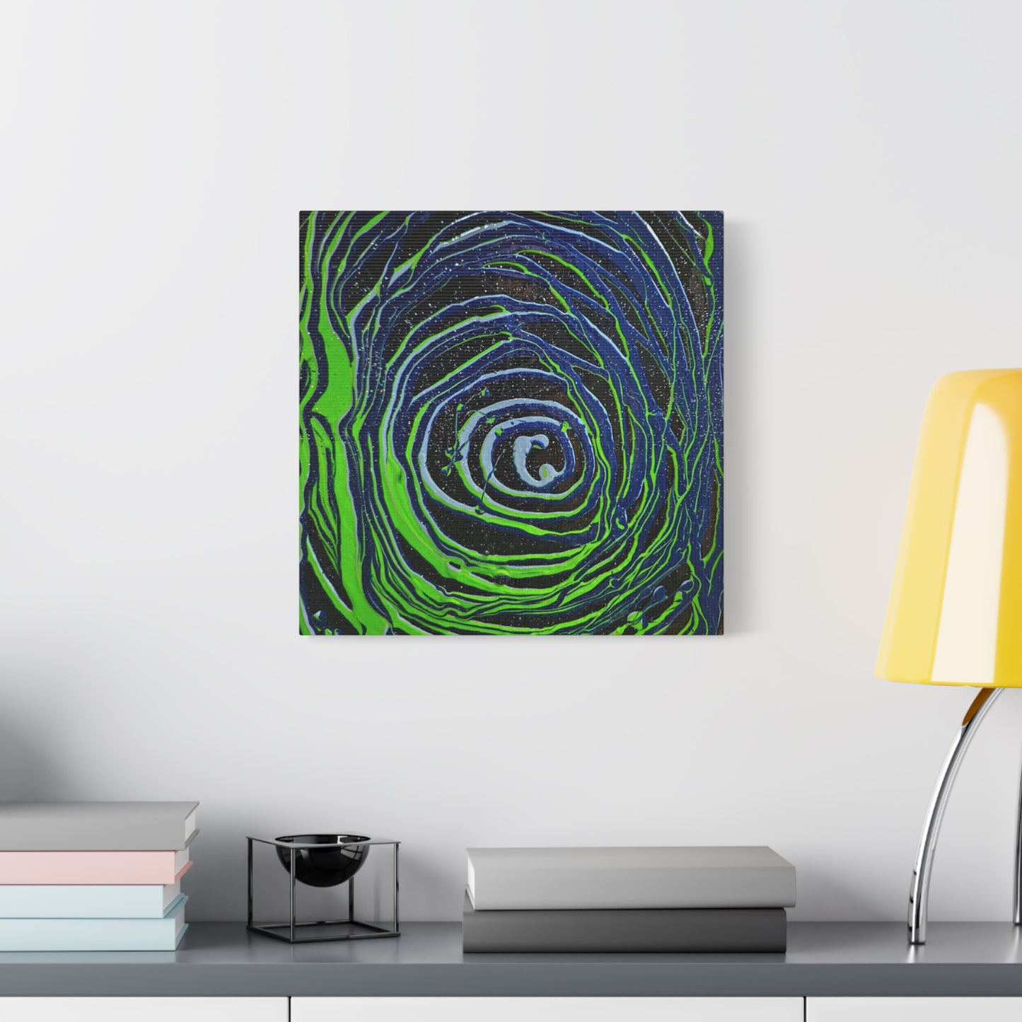 Abstract Green Swirl Matte Canvas Art — Stretched 1.25" Wall Décor