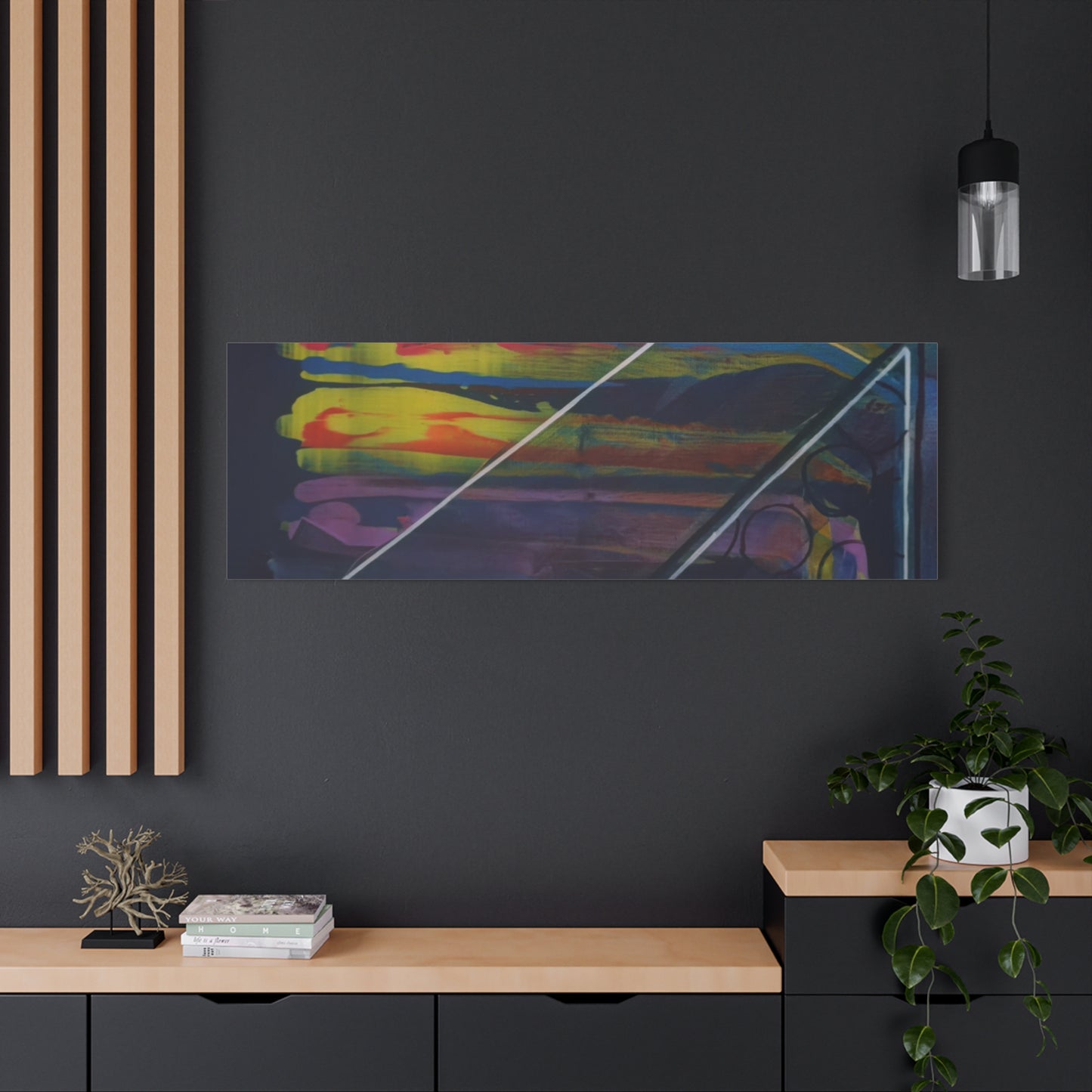 Abstract Geometric Canvas Art - 2025 astronomy – Colorful Drip Triangle Stretched Canvas