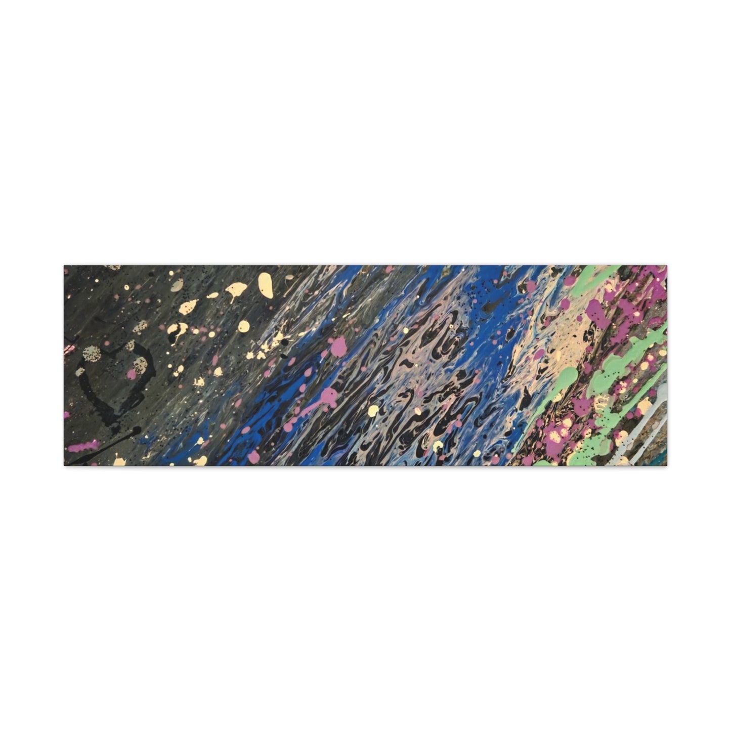 Abstract Splatter Matte Canvas Print — Colorful Fluid Art Wall Decor, Stretched 1.25"