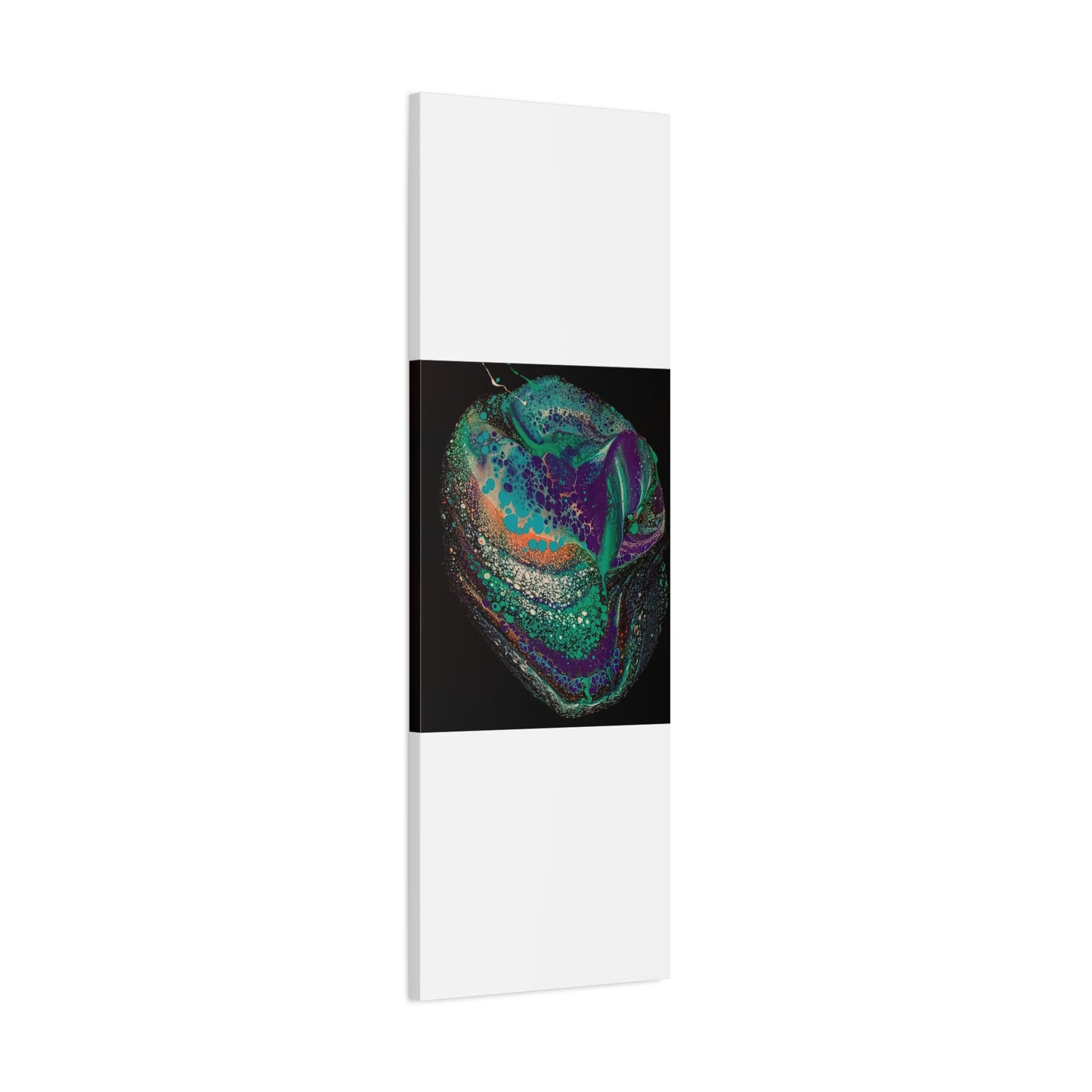 Abstract Fluid Art Canvas Print — Teal, Purple & Gold Swirl Matte Stretched Wall Art