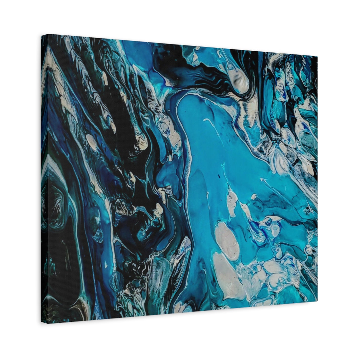 Blue Ocean Abstract Matte Canvas Print — Stretched Wall Art