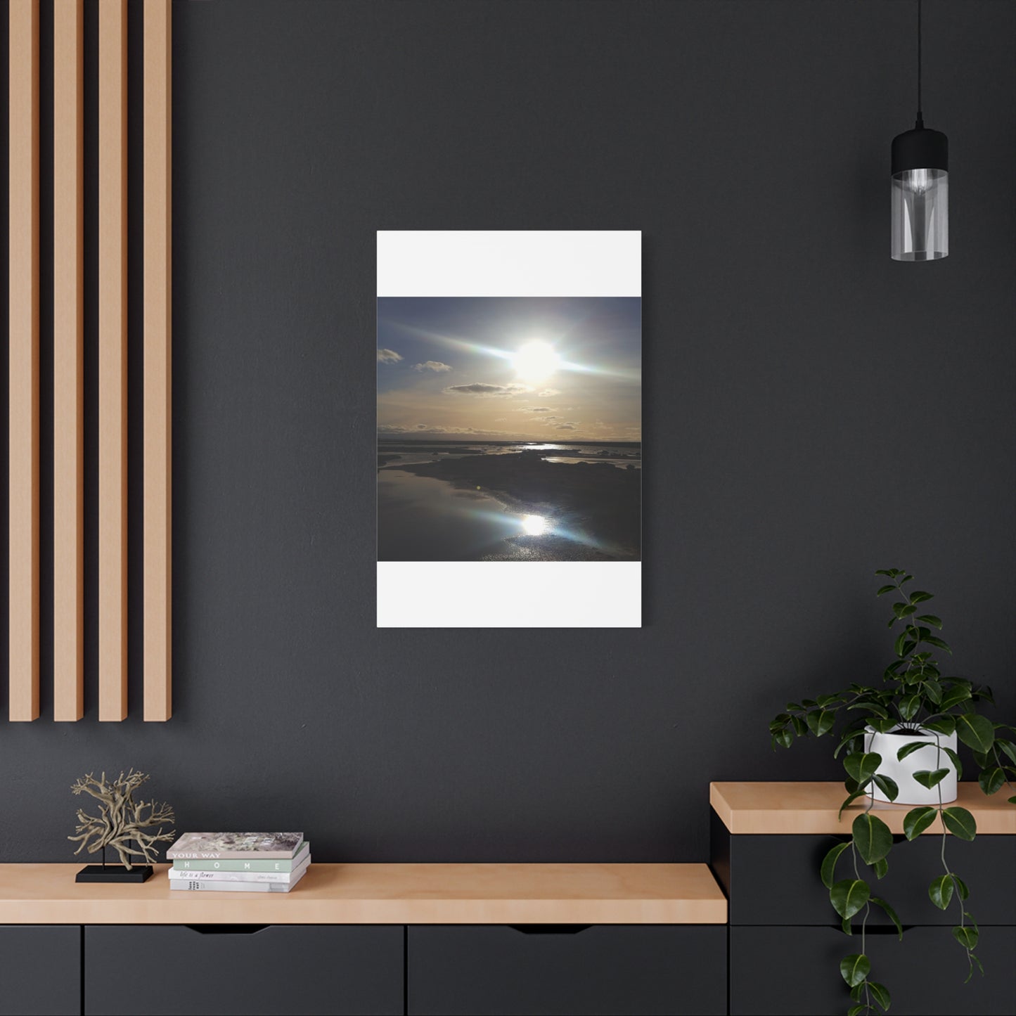 Sunlit Coastal Reflection (don edwards preserve)Canvas Print — Matte Stretched Wall Art