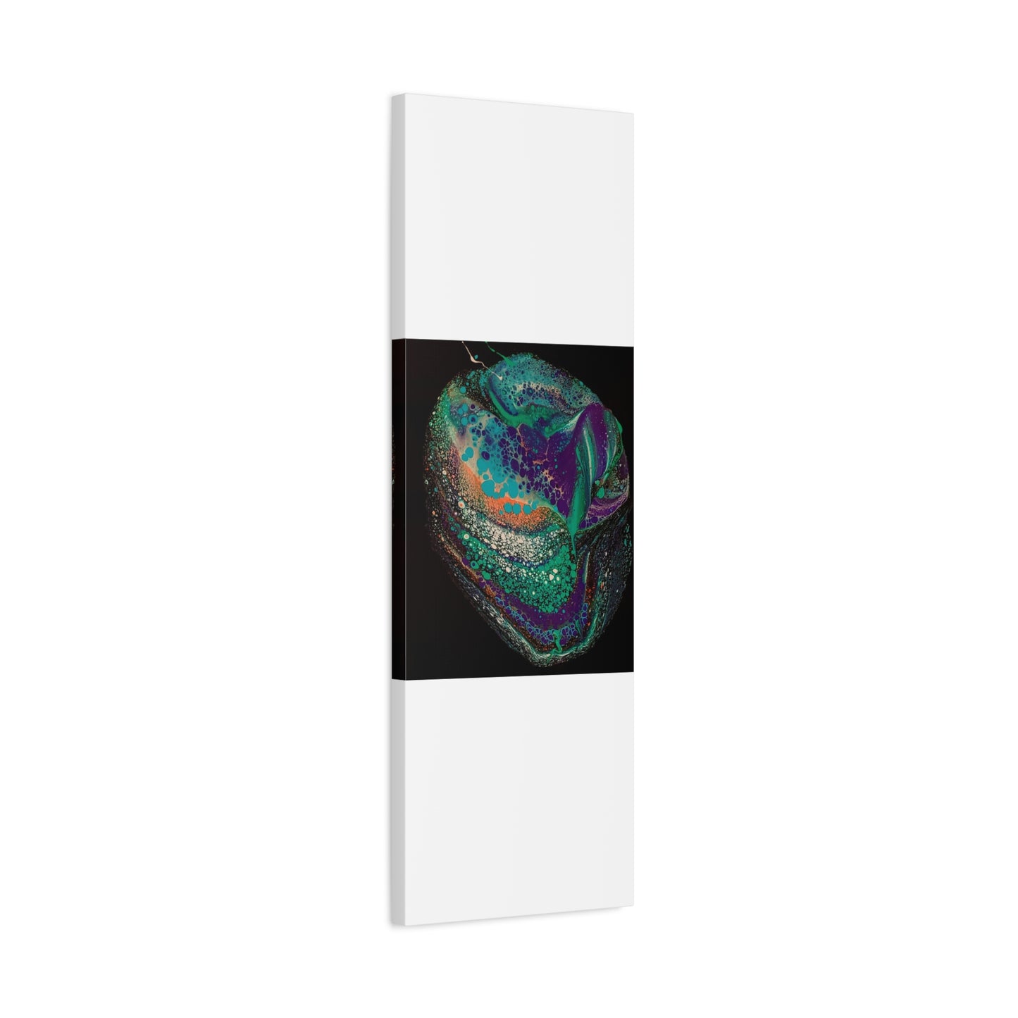 Abstract Fluid Art Canvas Print — Teal, Purple & Gold Swirl Matte Stretched Wall Art