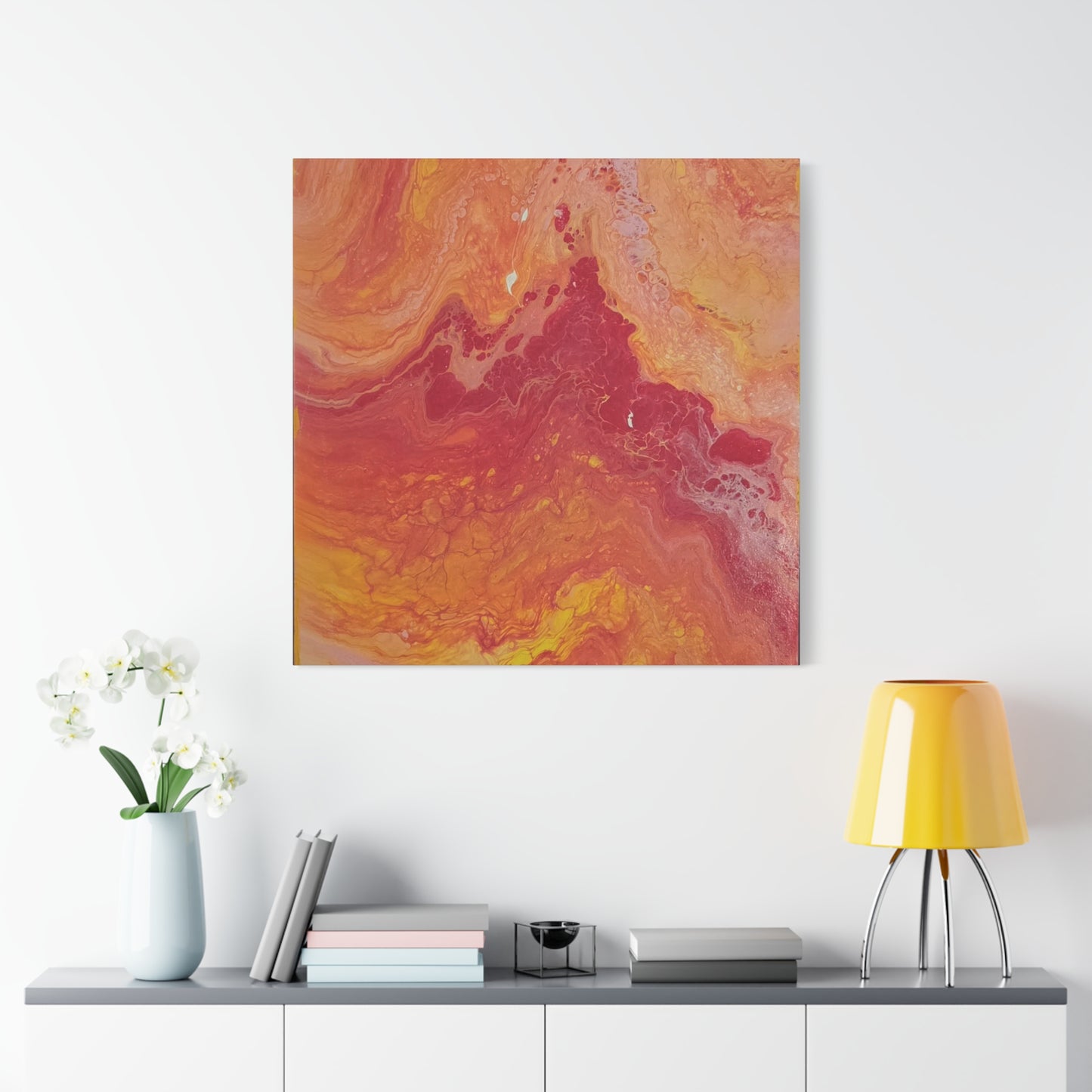 Abstract Pepto Popured - Sunset Swirl Matte Canvas Art - Stretched 1.25"