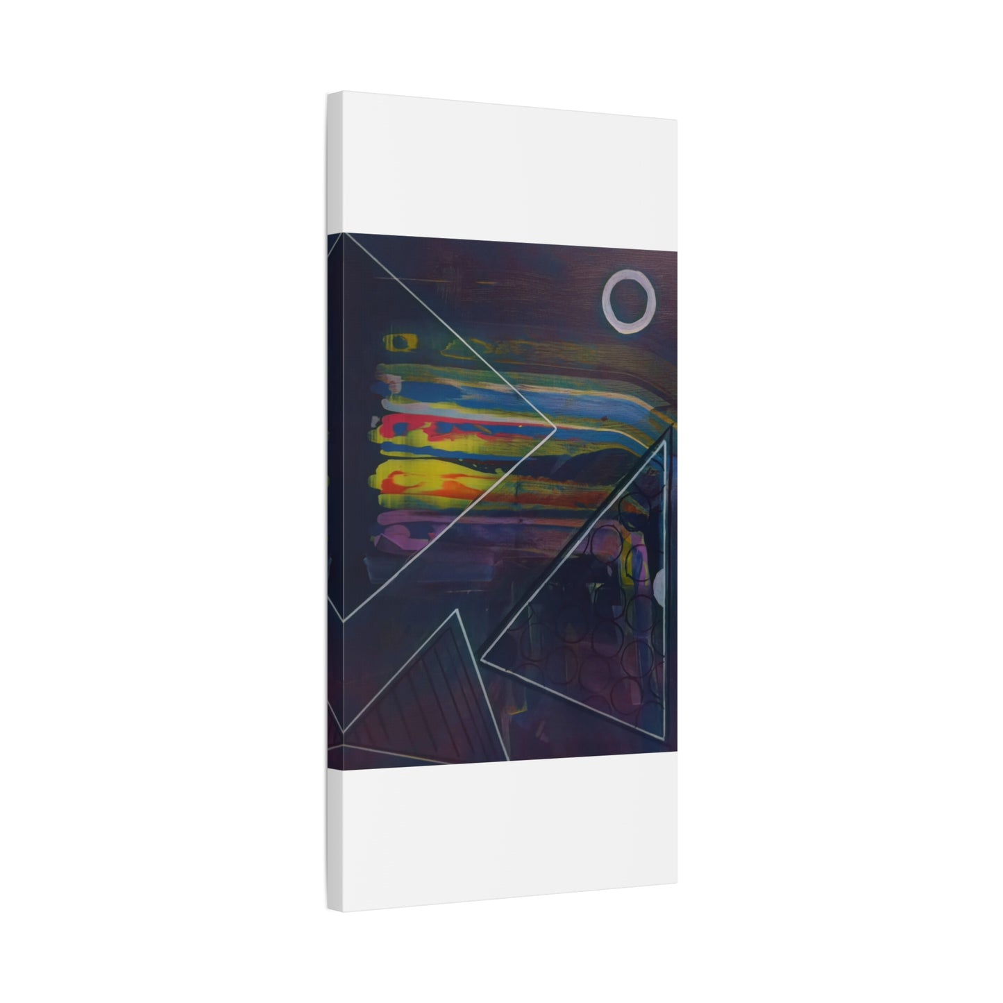 Abstract Geometric Canvas Art - 2025 astronomy – Colorful Drip Triangle Stretched Canvas