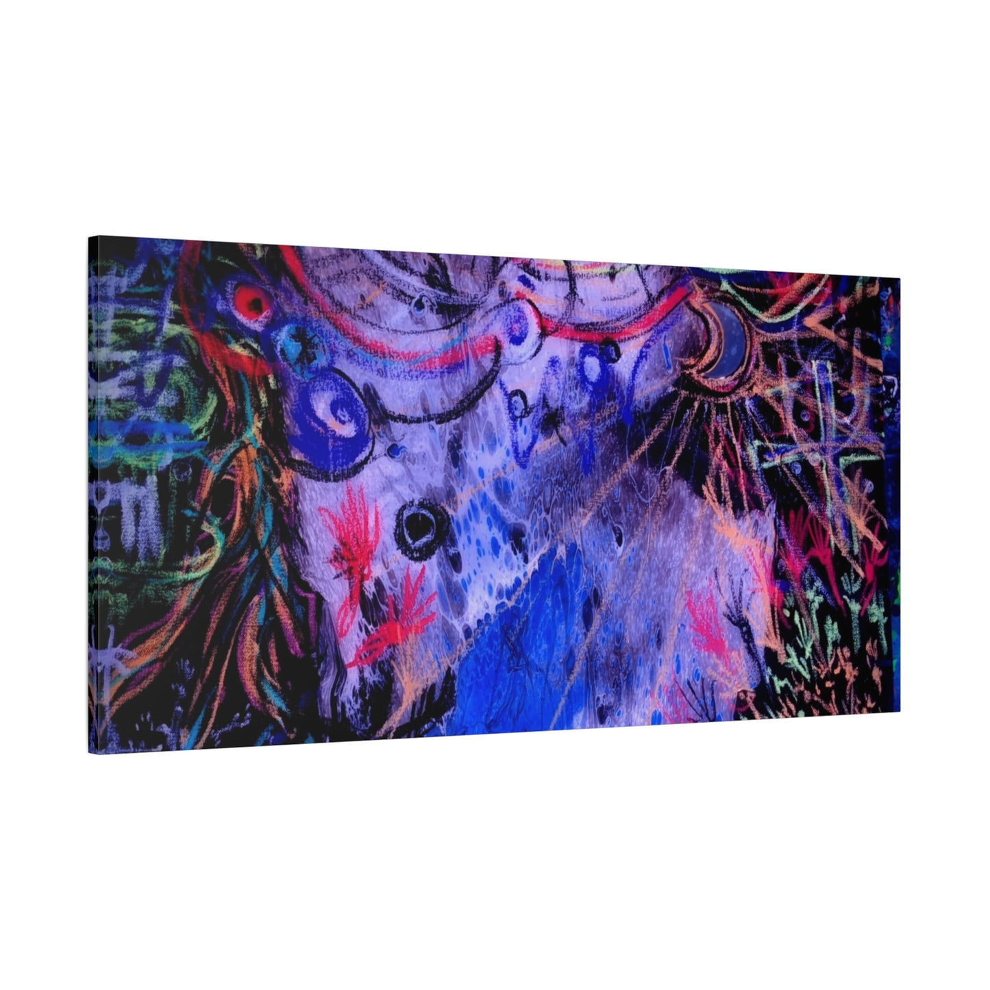 soul_extractions - Abstract Neon Canvas Art - Vibrant Psychedelic Wall Decor