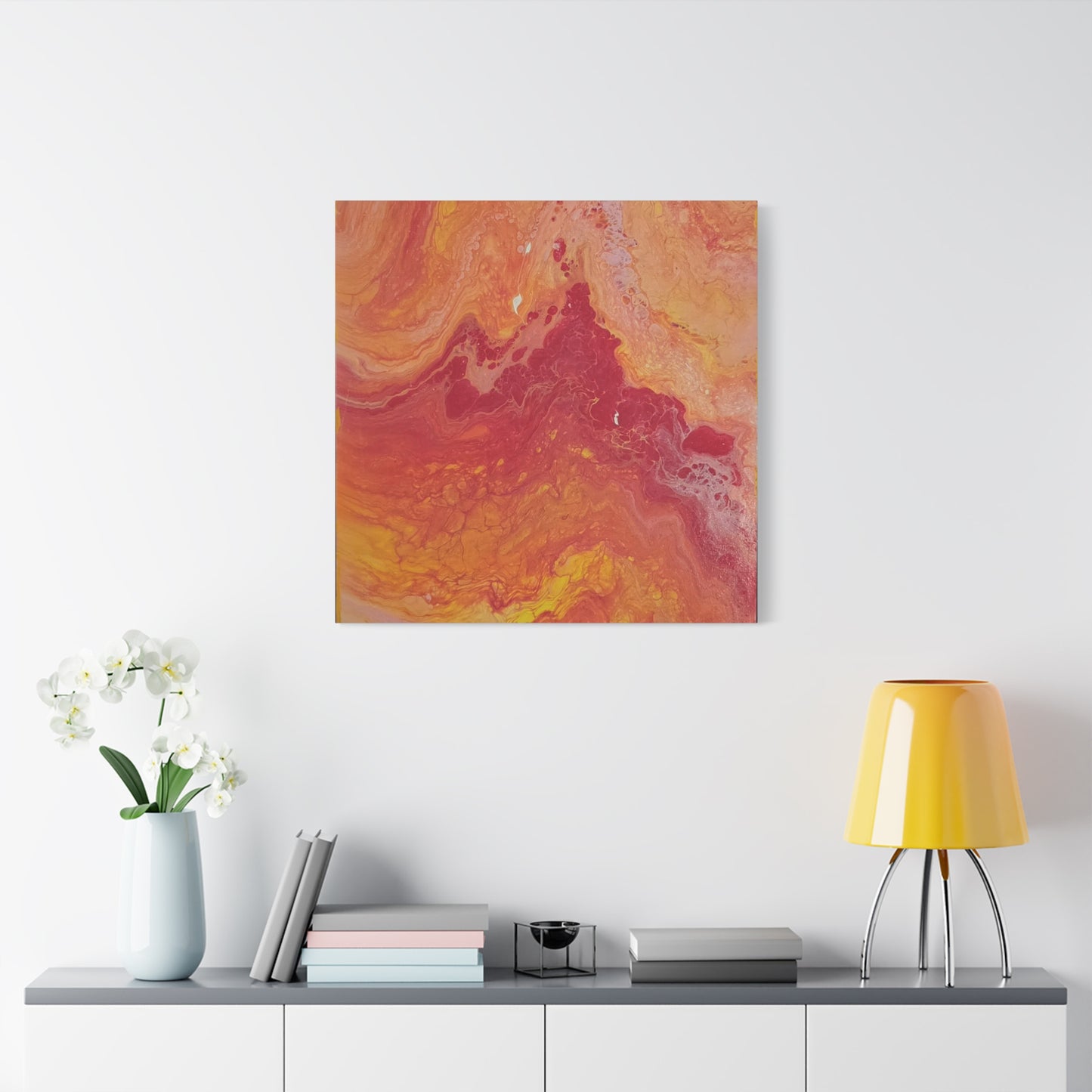 Abstract Pepto Popured - Sunset Swirl Matte Canvas Art - Stretched 1.25"