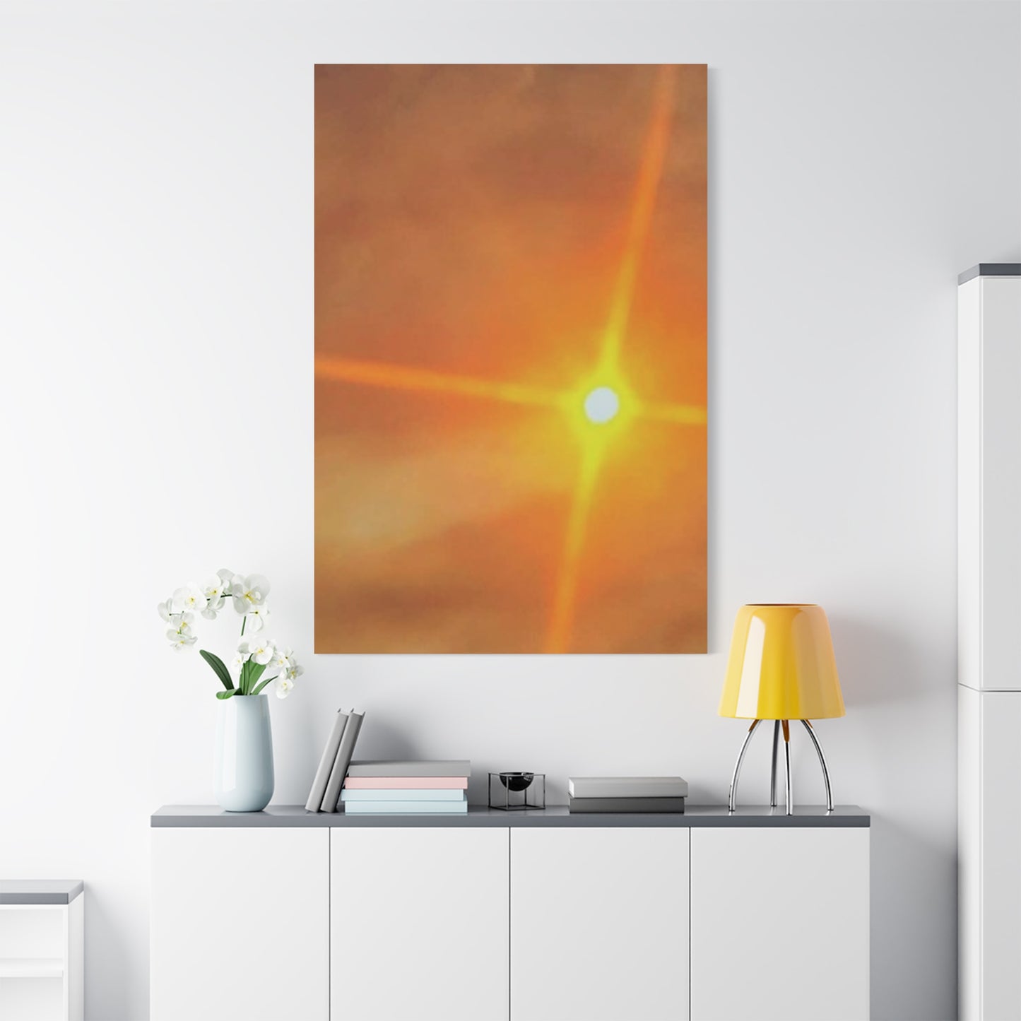 Sunburst Sunset Canvas Print — Warm Abstract Wall Art