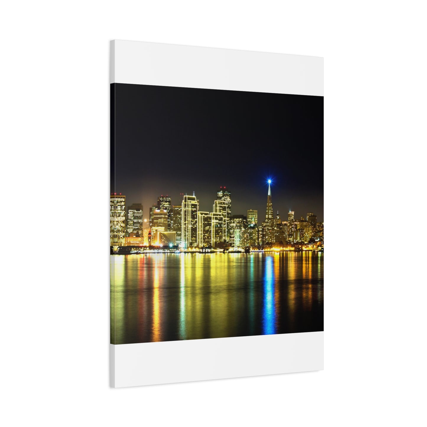 San Francisco Night Skyline Matte Canvas Print — Stretched 1.25"