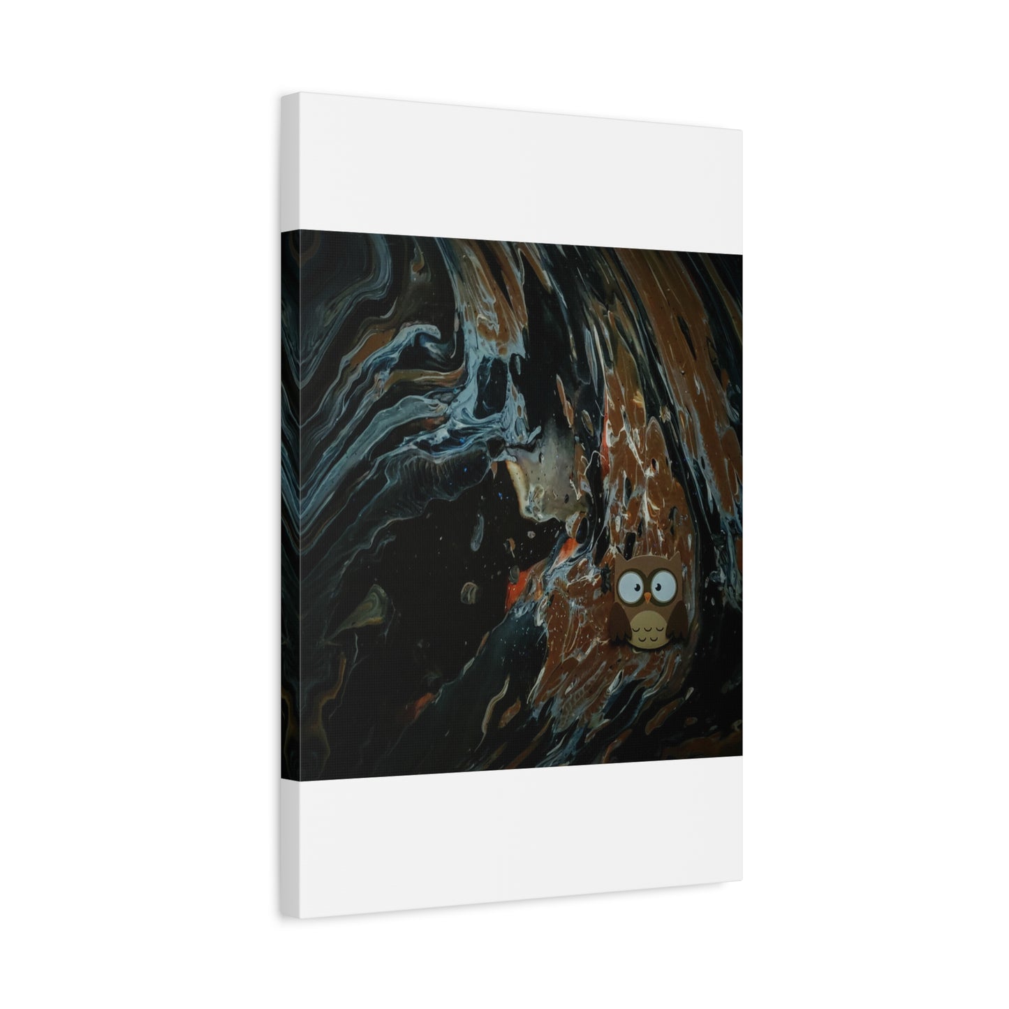 Abstract Swirl Owl Matte Canvas Print