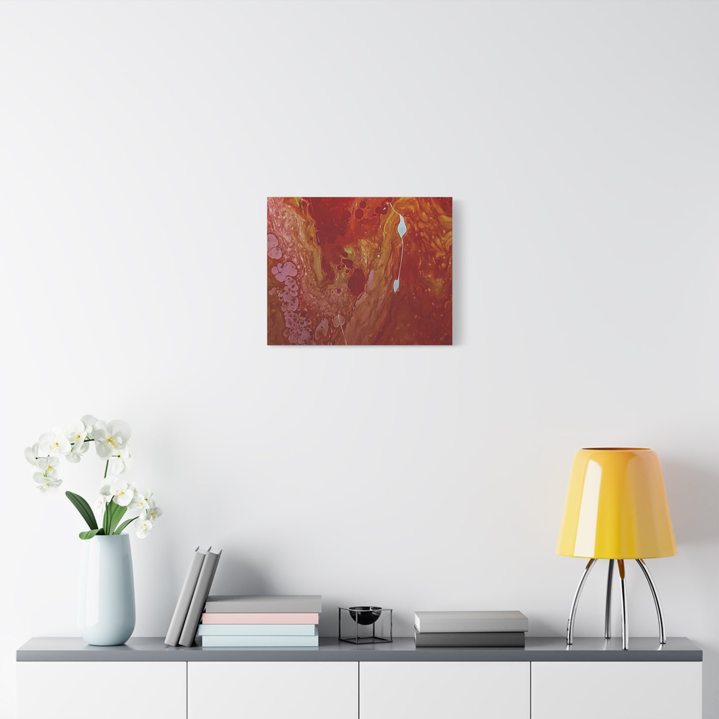 Abstract Red Fluid Art Canvas Print — Matte Stretched Wall Art