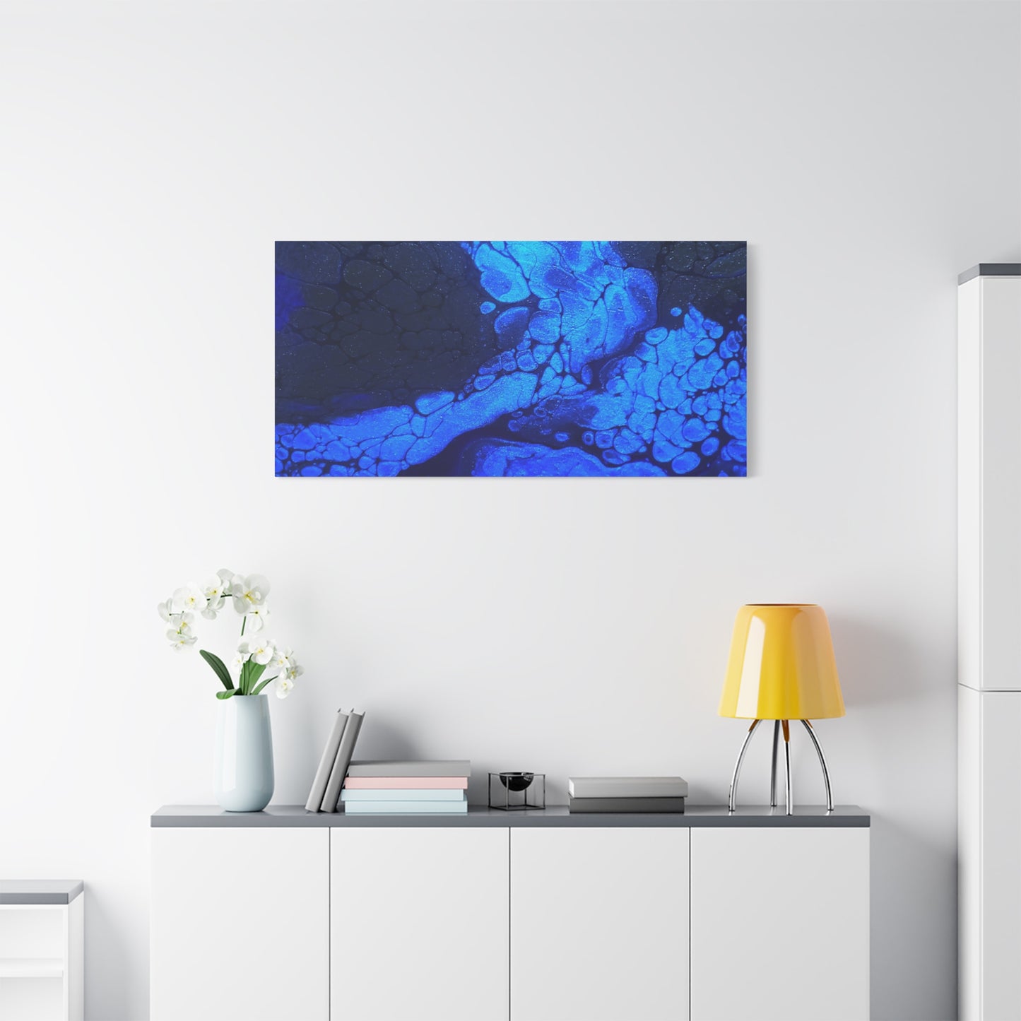 Abstract Blue Ocean Canvas Print — Matte Stretched Wall Art