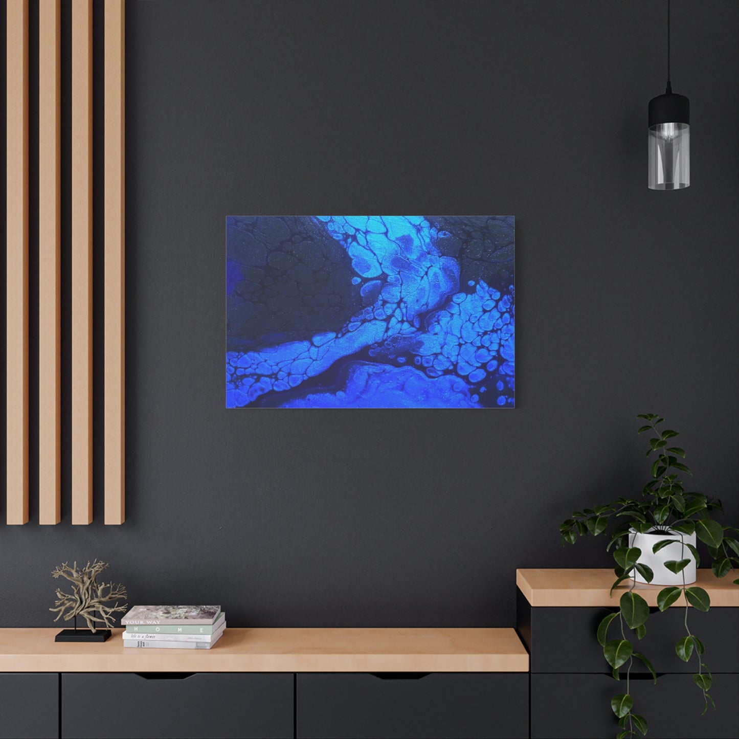 Abstract Blue Ocean Canvas Print — Matte Stretched Wall Art