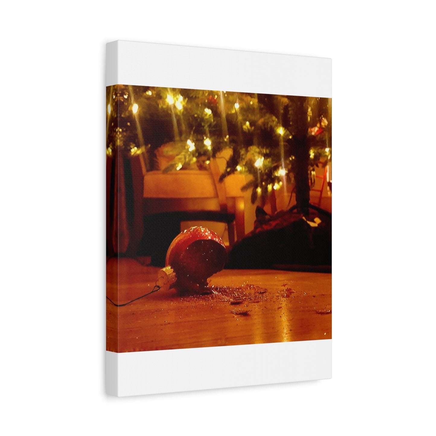 Christmas Tree Ornament Photo Canvas – Cozy Holiday Still Life Wall Art