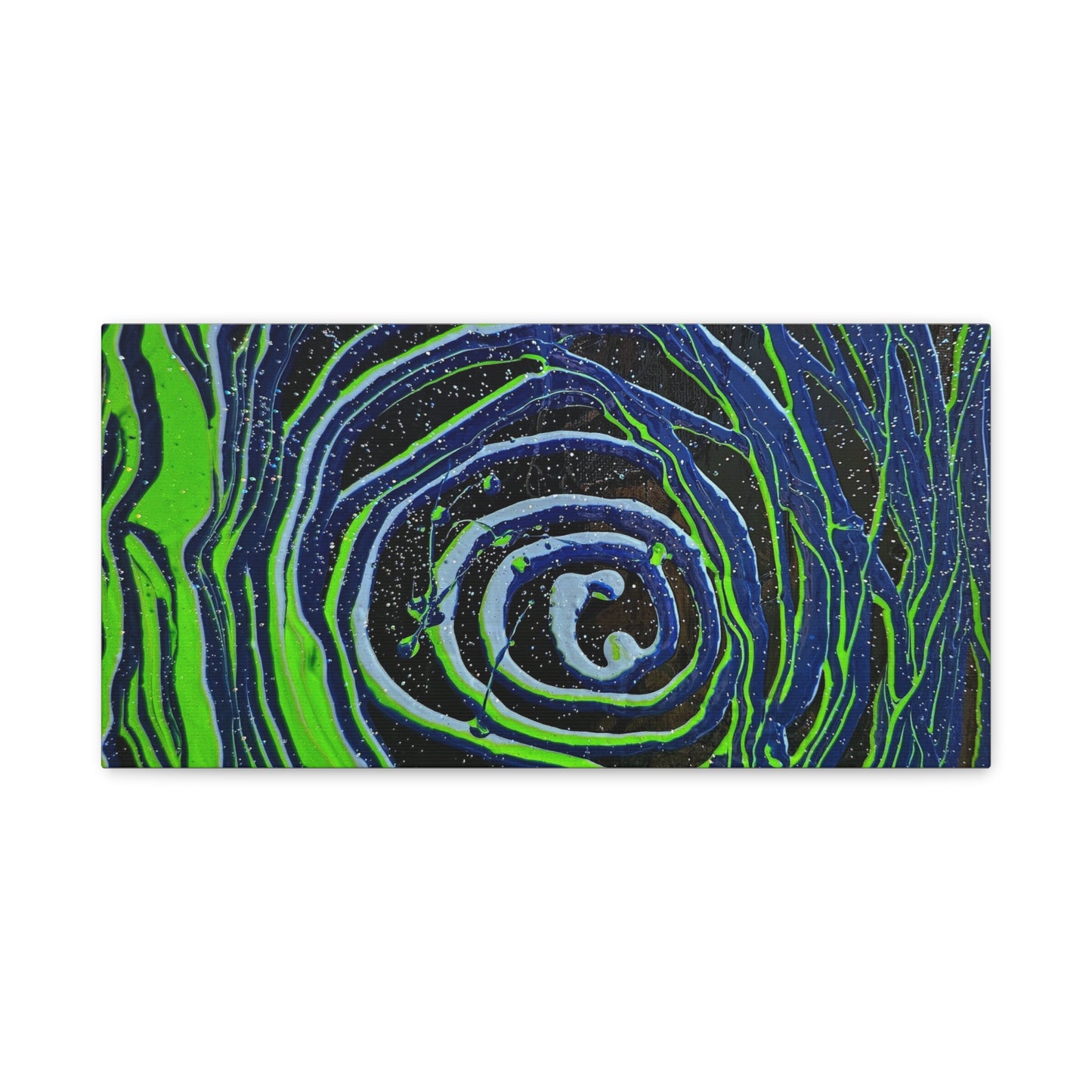 Abstract Green Swirl Matte Canvas Art — Stretched 1.25" Wall Décor