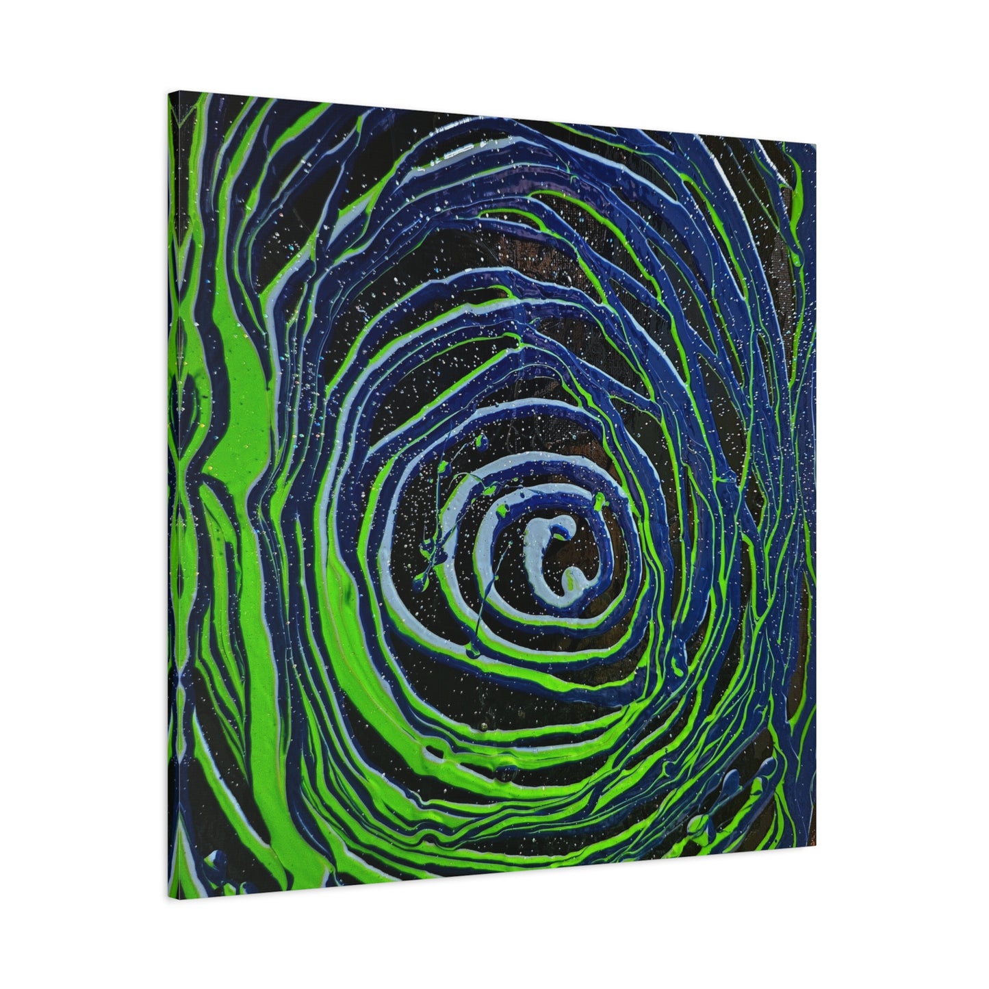Abstract Green Swirl Matte Canvas Art — Stretched 1.25" Wall Décor