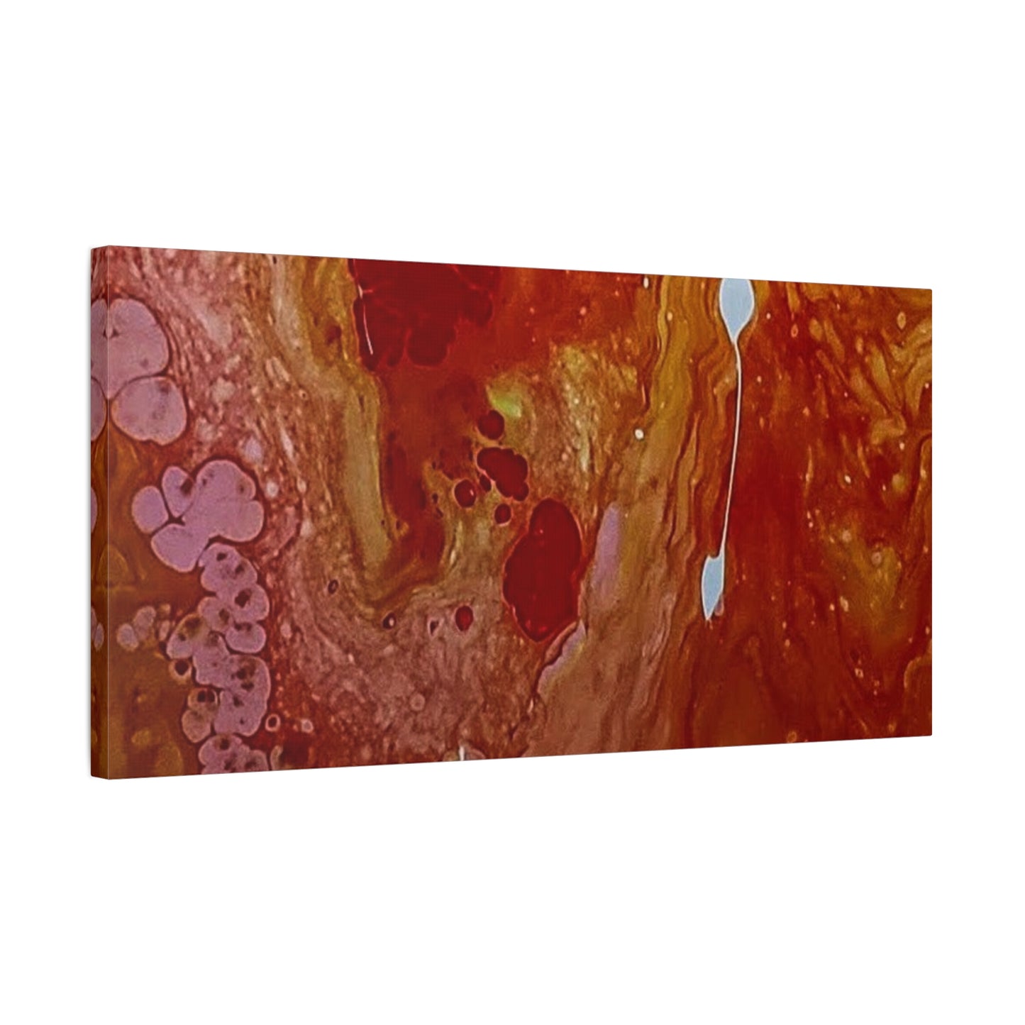 Abstract Red Fluid Art Canvas Print — Matte Stretched Wall Art