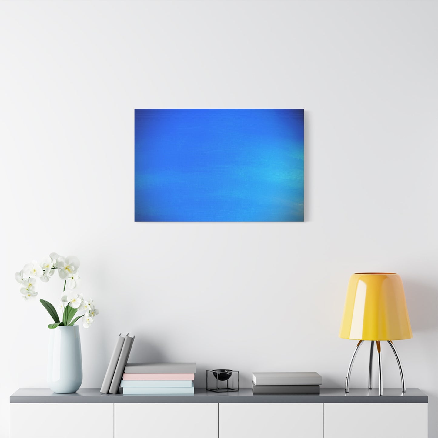 Blue Burst - Gradient Matte Canvas Print — Abstract Ocean Wall Art, Stretched 1.25"