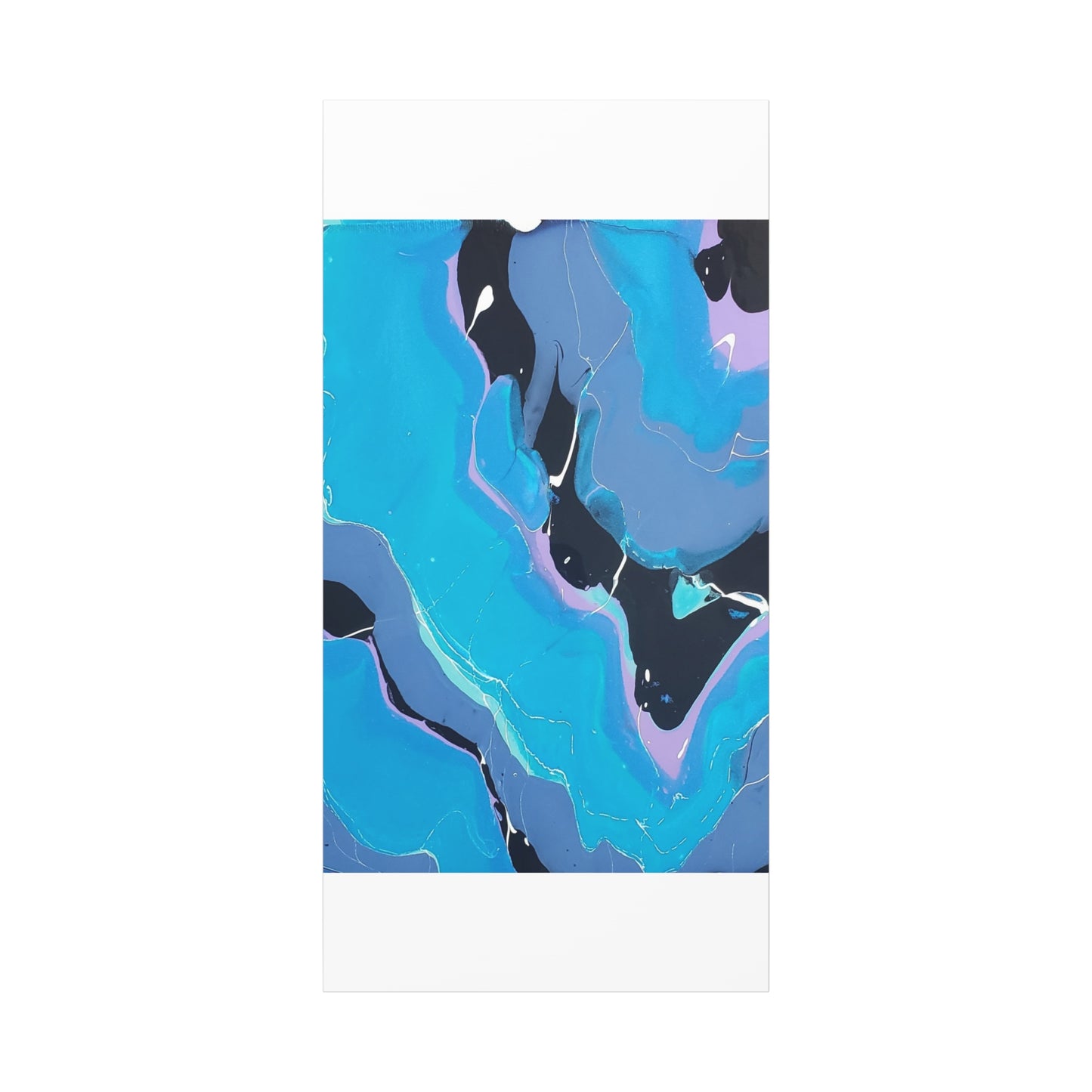 Abstract Blue Fluid Art Canvas Print — Matte Stretched Wall Art 1.25"