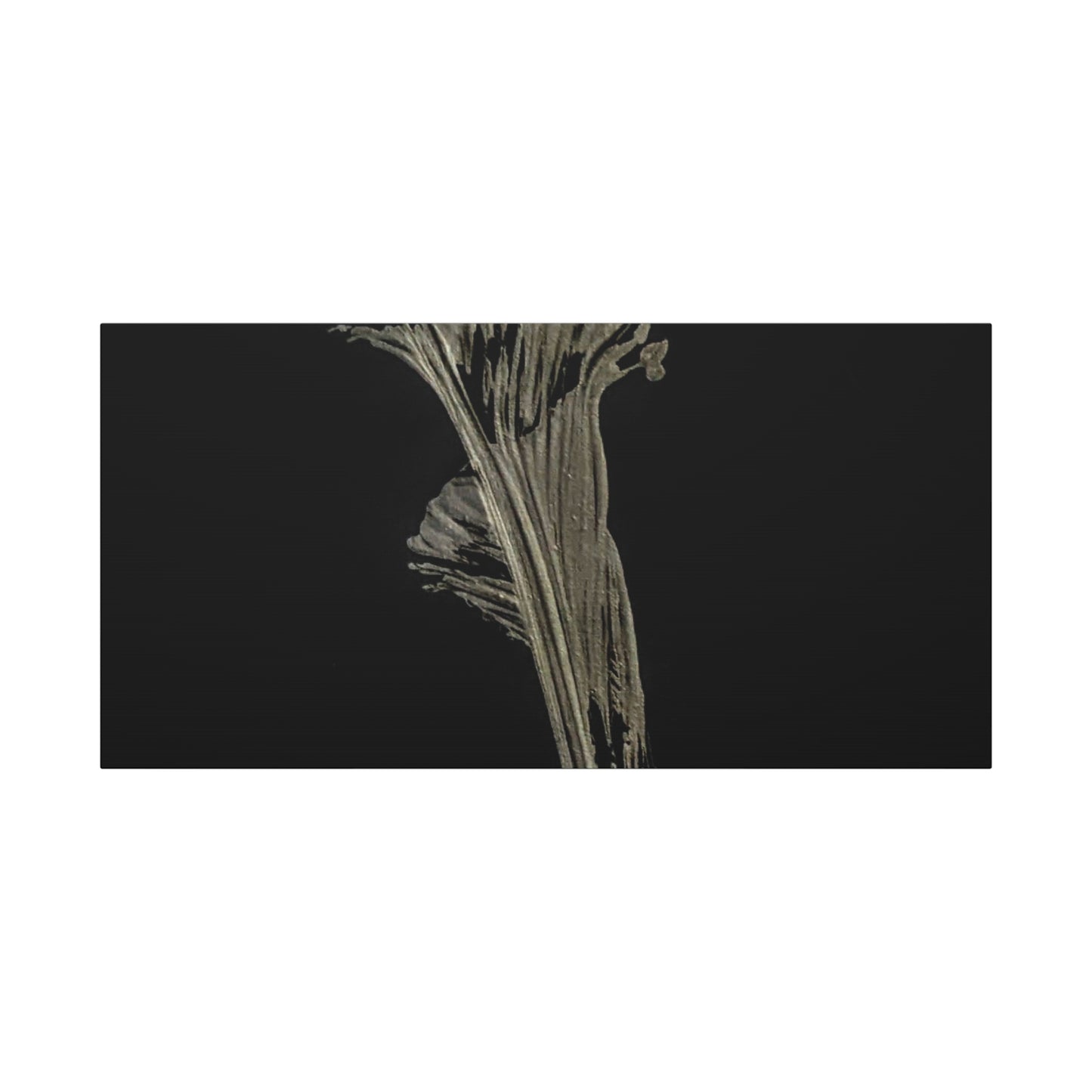 Calla Lilly - Minimalist Botanical Canvas Print — Monochrome Flower Art on Black Matte