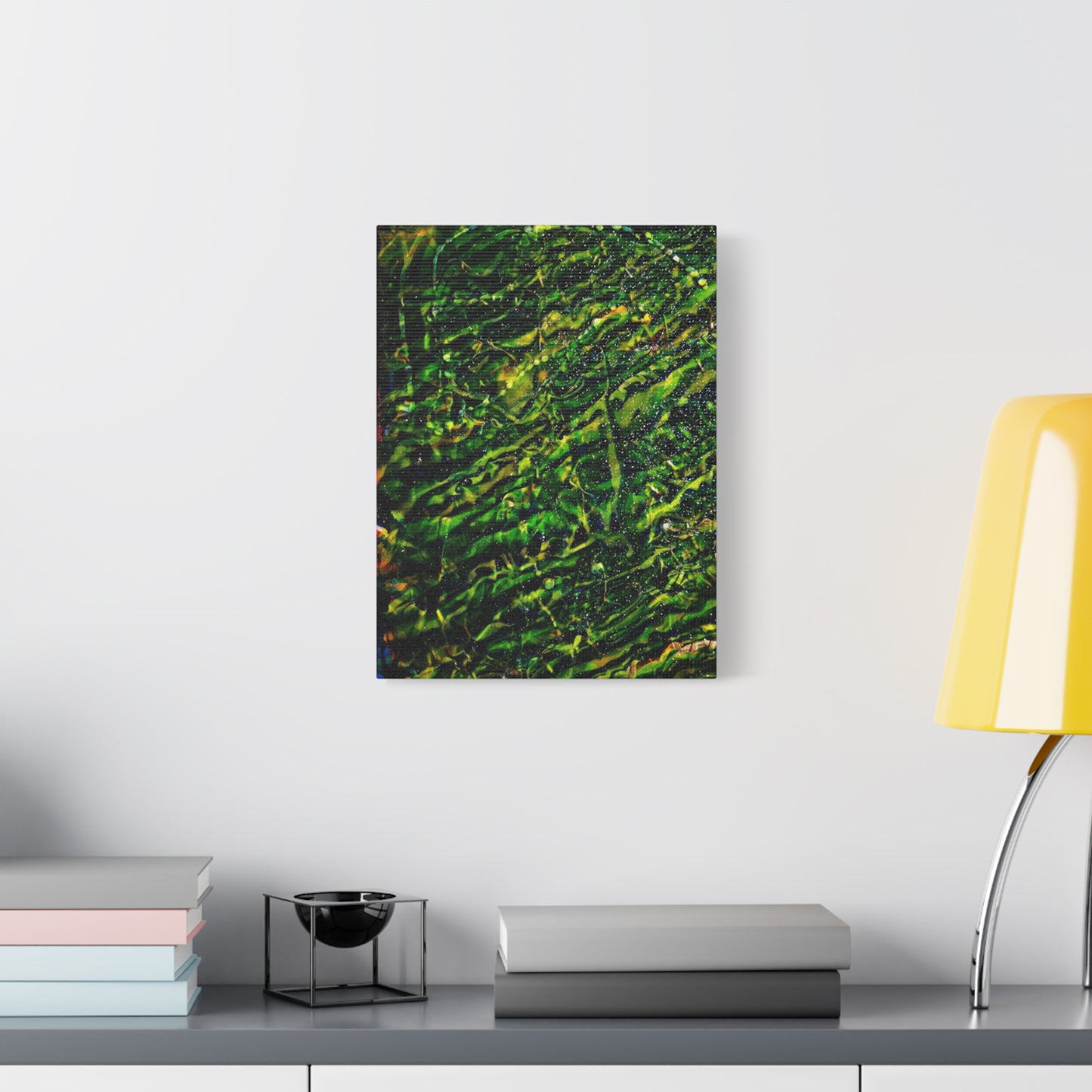 Confessions - Abstract Green Texture Canvas - Matte Stretched Wall Art