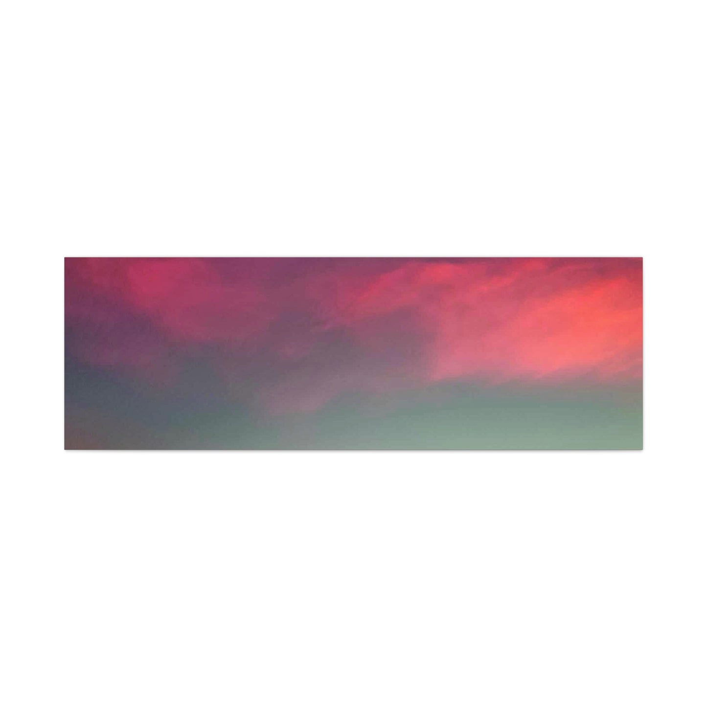 pink sky at morning - Horizon Matte Canvas Print — Vibrant Pink & Teal Sky Wall Art, Stretched 1.25"