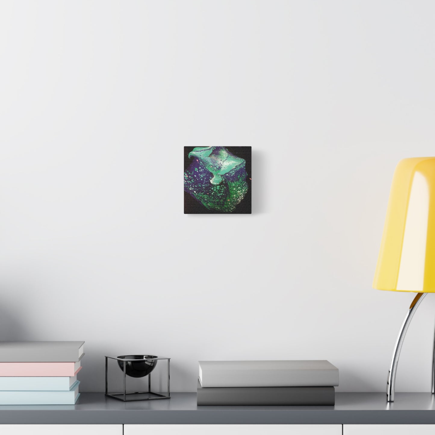 Abstract Green & Teal Fluid Art Canvas Print - Matte Stretched Wall Art