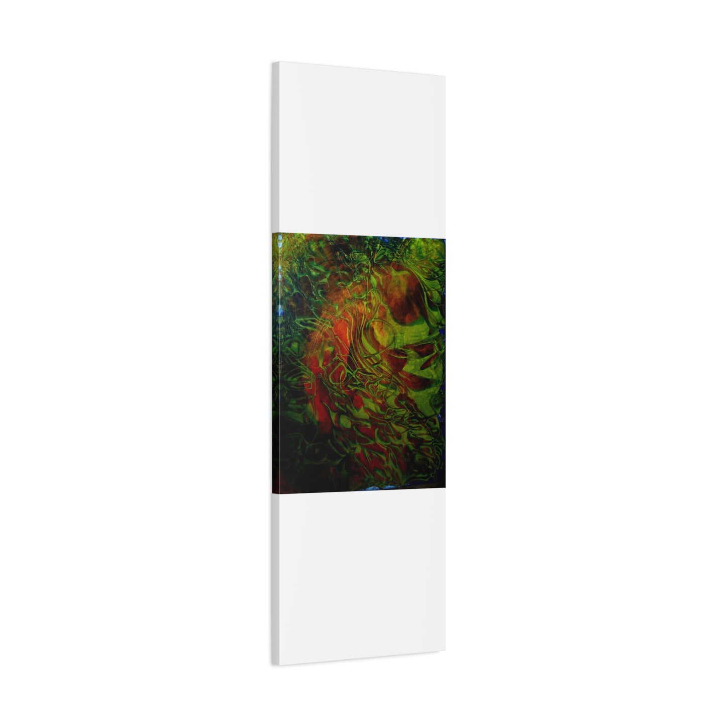 Abstract Green & Red Fluid Art Canvas Print