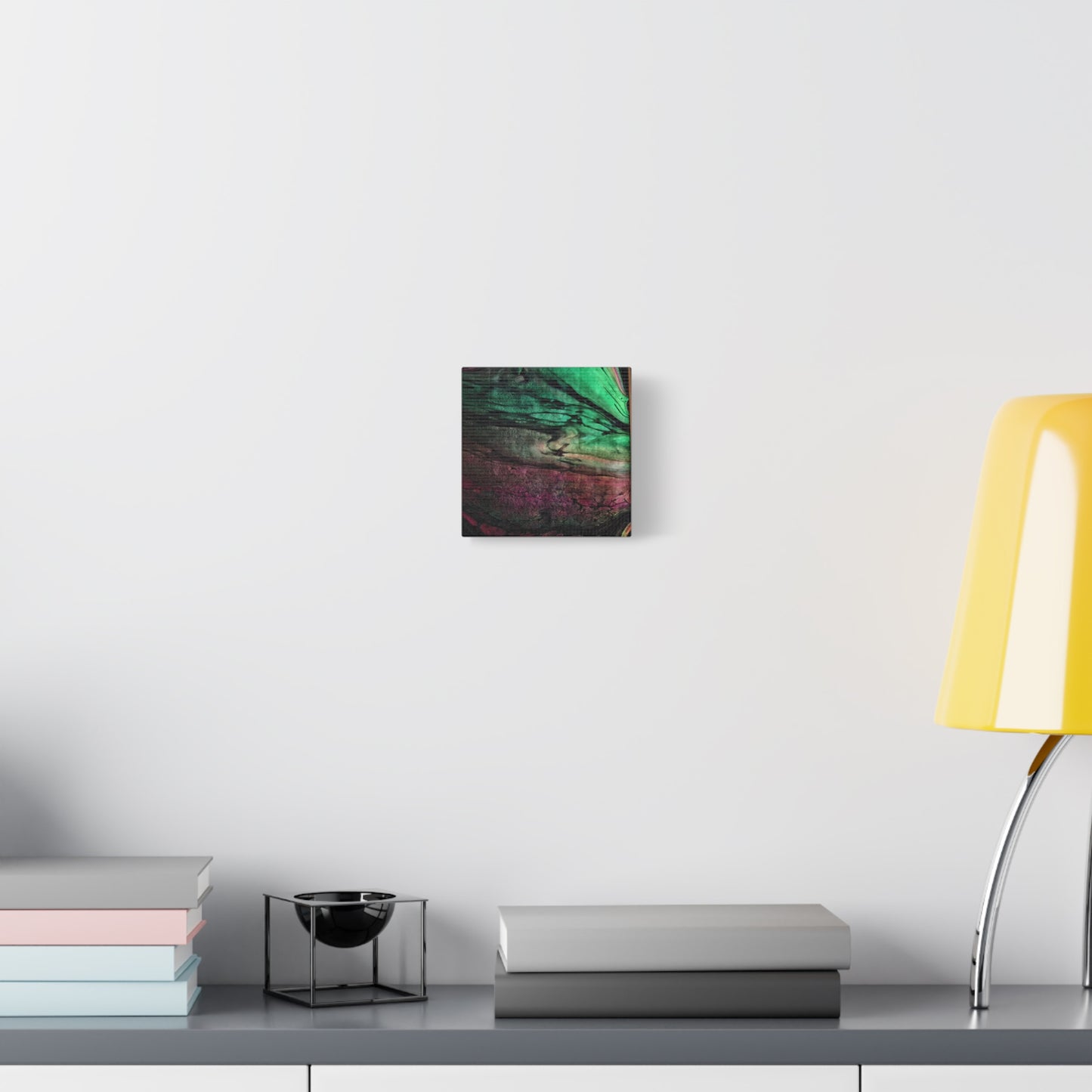 flame tempered pour - Abstract Teal & Magenta Canvas Wall Art — Matte Stretched 1.25"