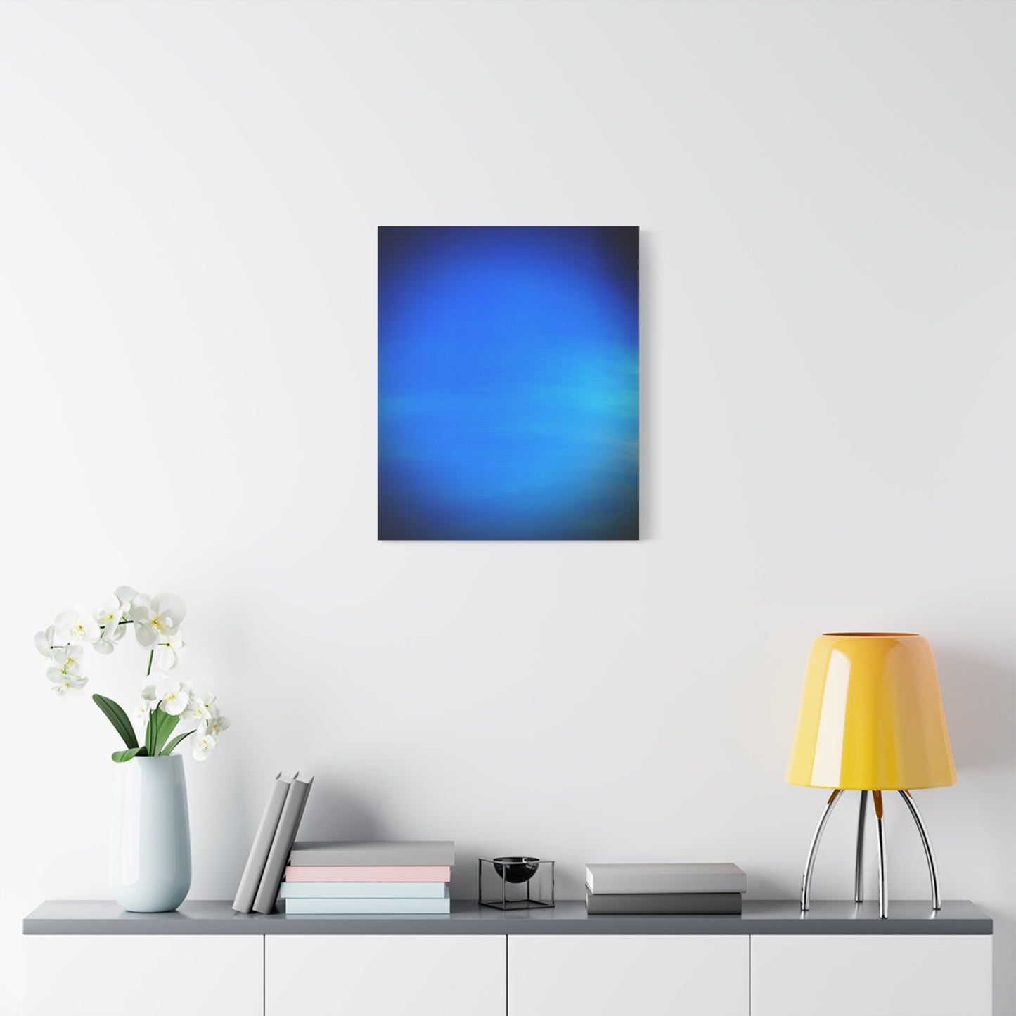 Blue Burst - Gradient Matte Canvas Print — Abstract Ocean Wall Art, Stretched 1.25"